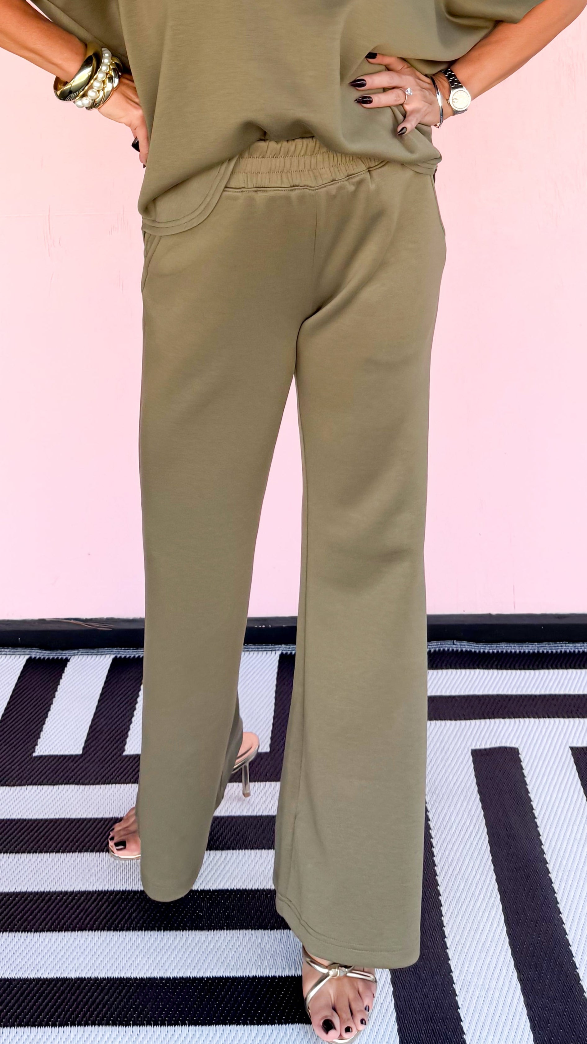Paris Knit Pants/Olive