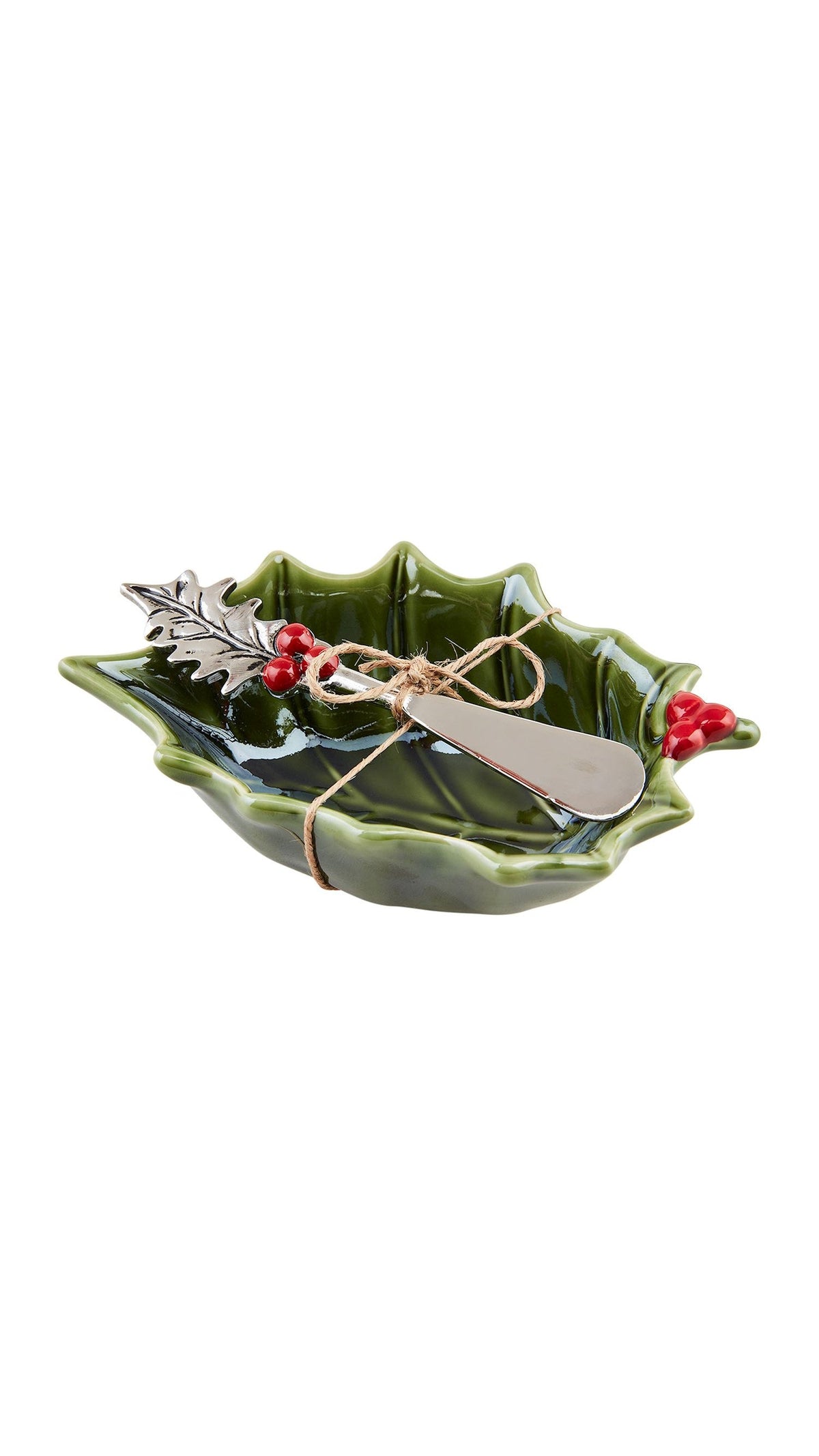 Holly Tidbit Bowl Set full view on white
