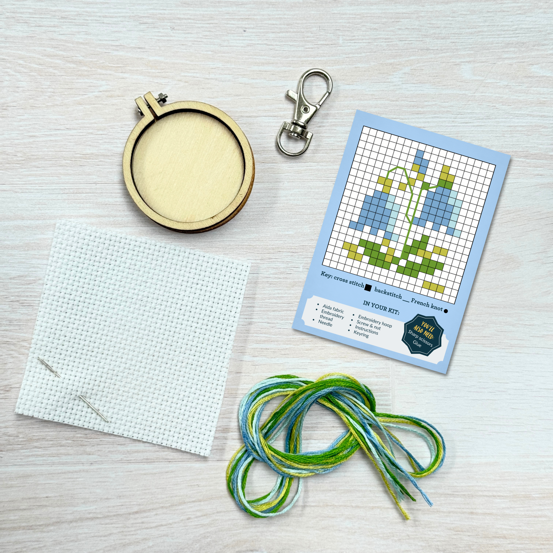 Picked Just for You mini matchbox cross stitch kit product photo - full view - BLVD Boutik