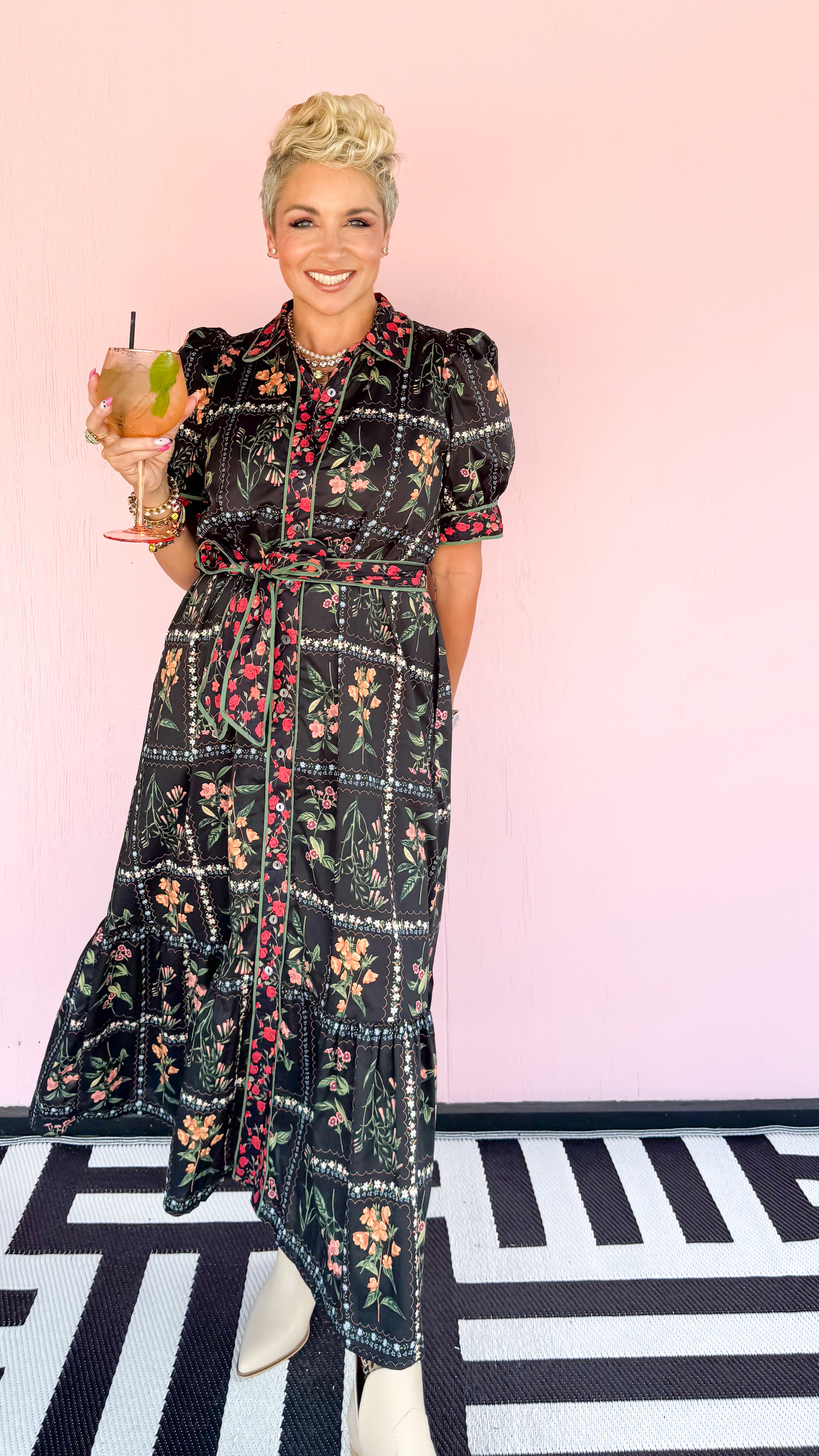 Debbie Floral Maxi Dress/Black - The BLVD