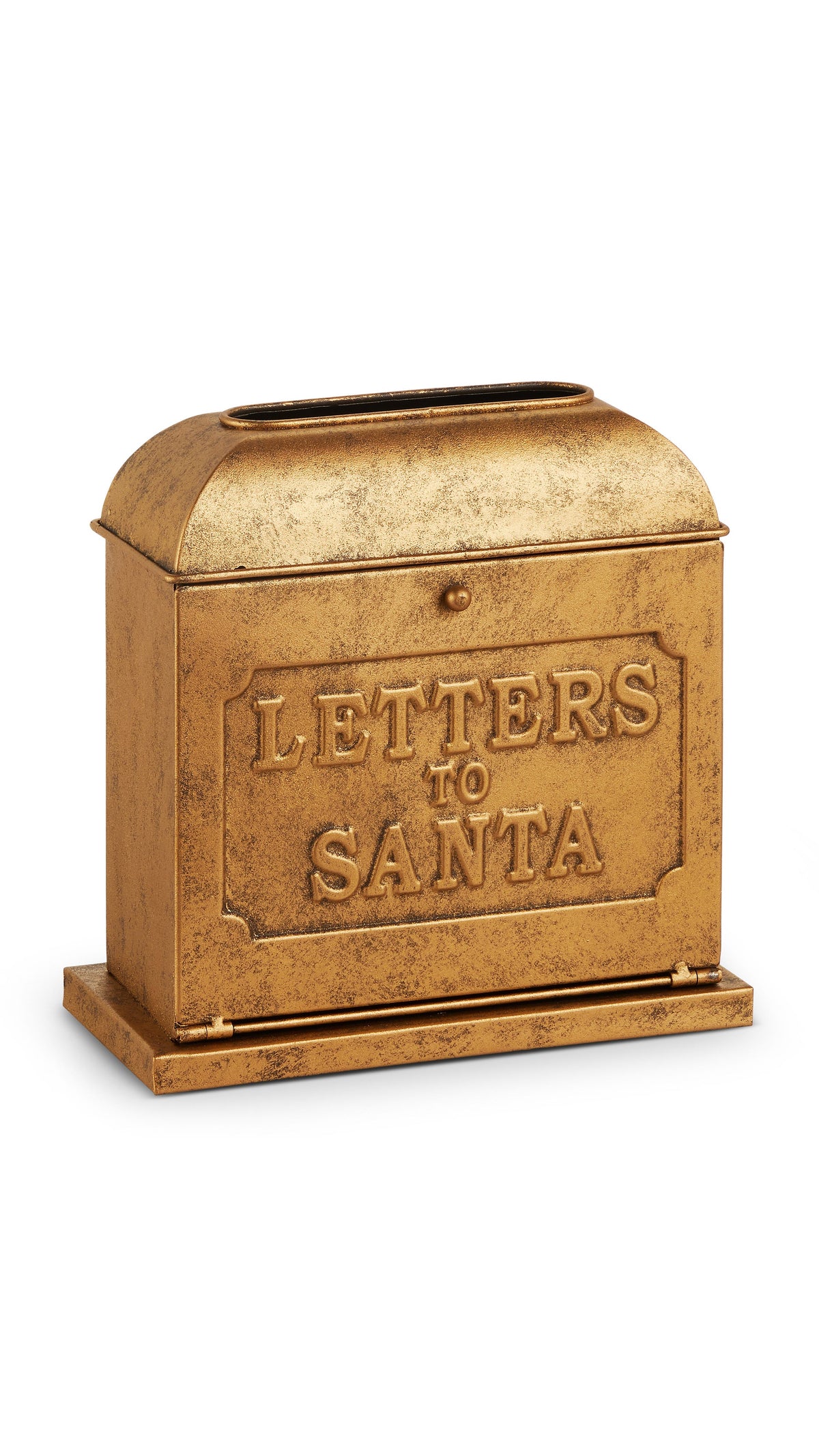 9.5 inch decorative Christmas mailbox, full view on white