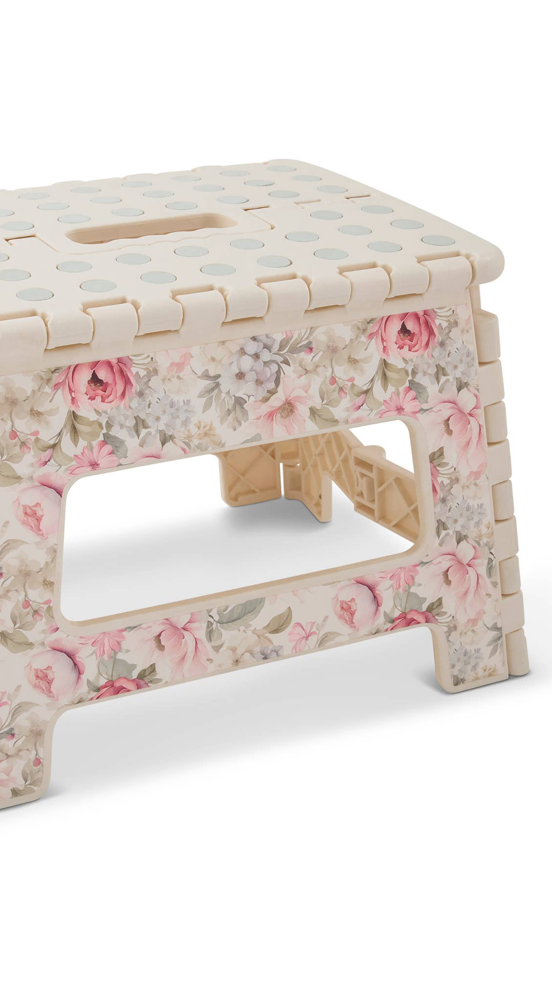 9" Printed Foldable Step Stool - Pink Botanical