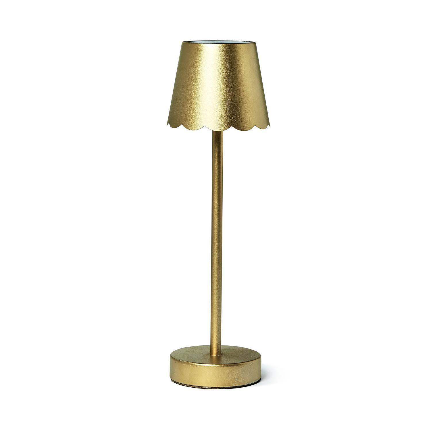 LED Cordless Lamp w/Scalloped Shade/Gold - The BLVD