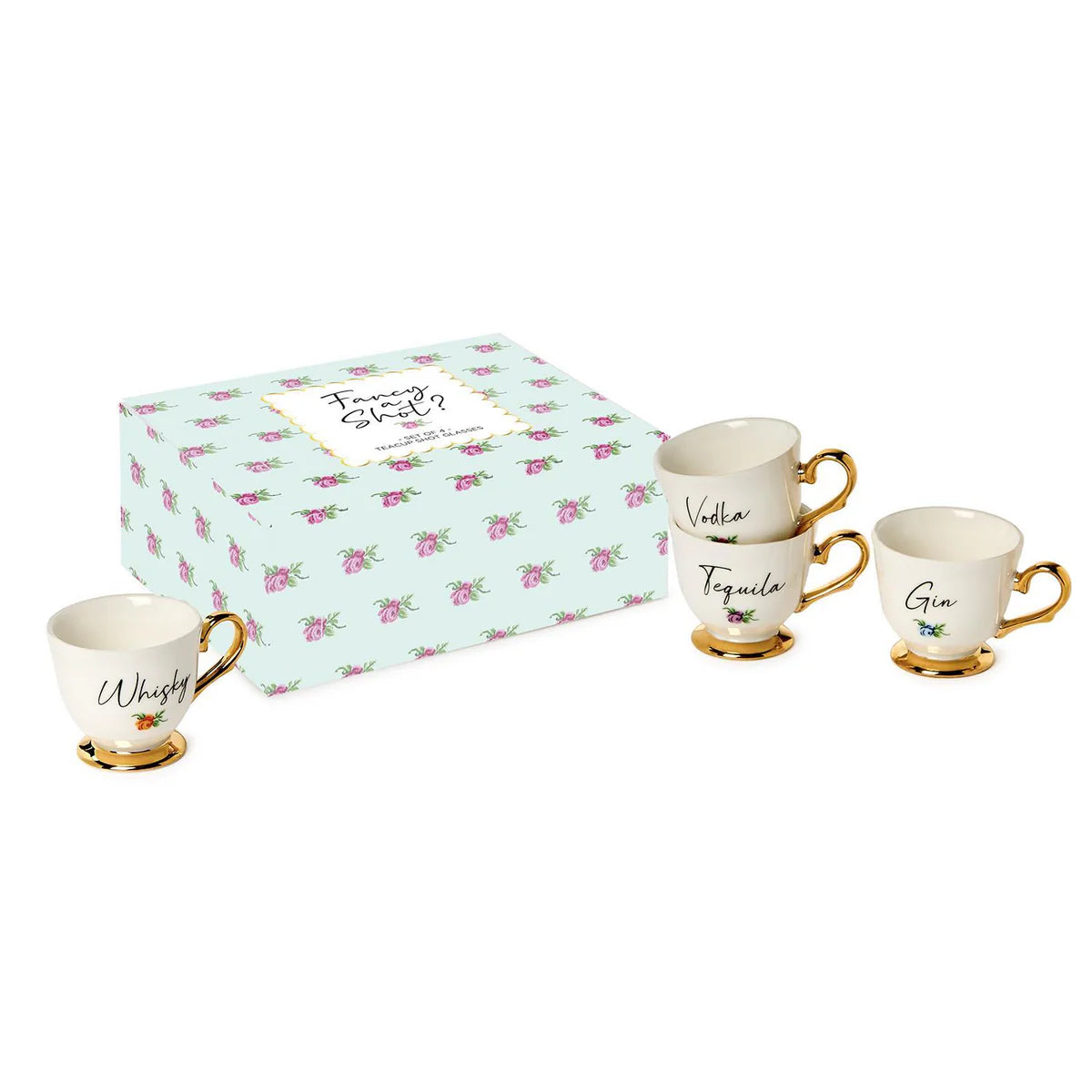 Set of 4 Teacup Shot Glasses