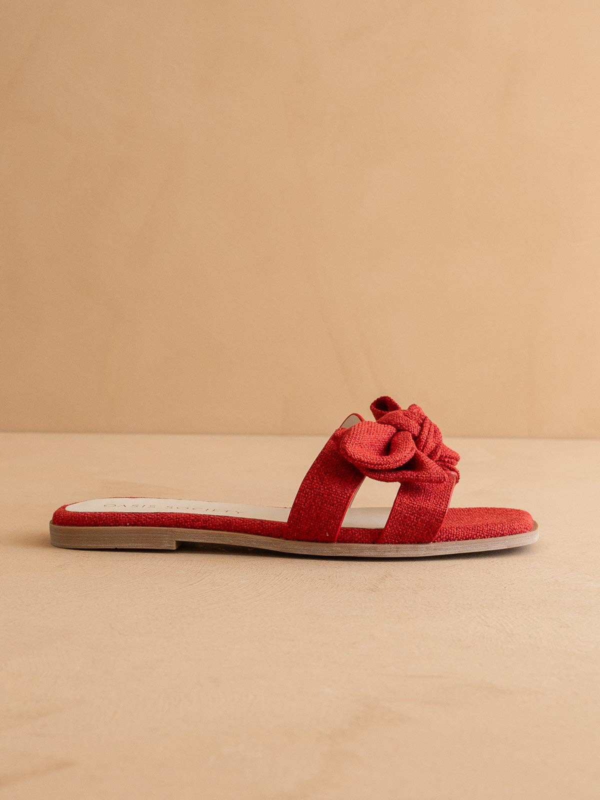 Ginny Textured Bow Slide/Red
