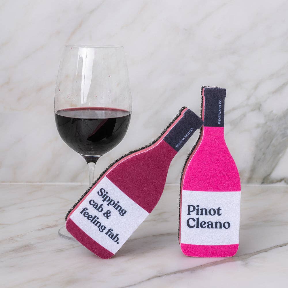 Scrubbly sponge pink pinot product photo - in use view - BLVD Boutik