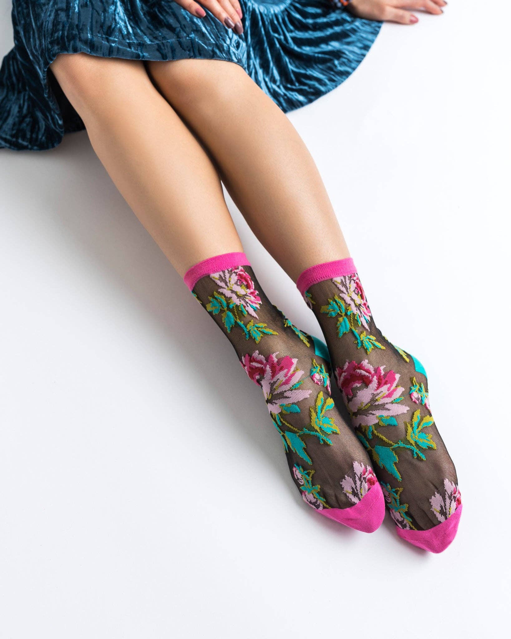 English Rose Black Sheer Ankle Sock - The BLVD