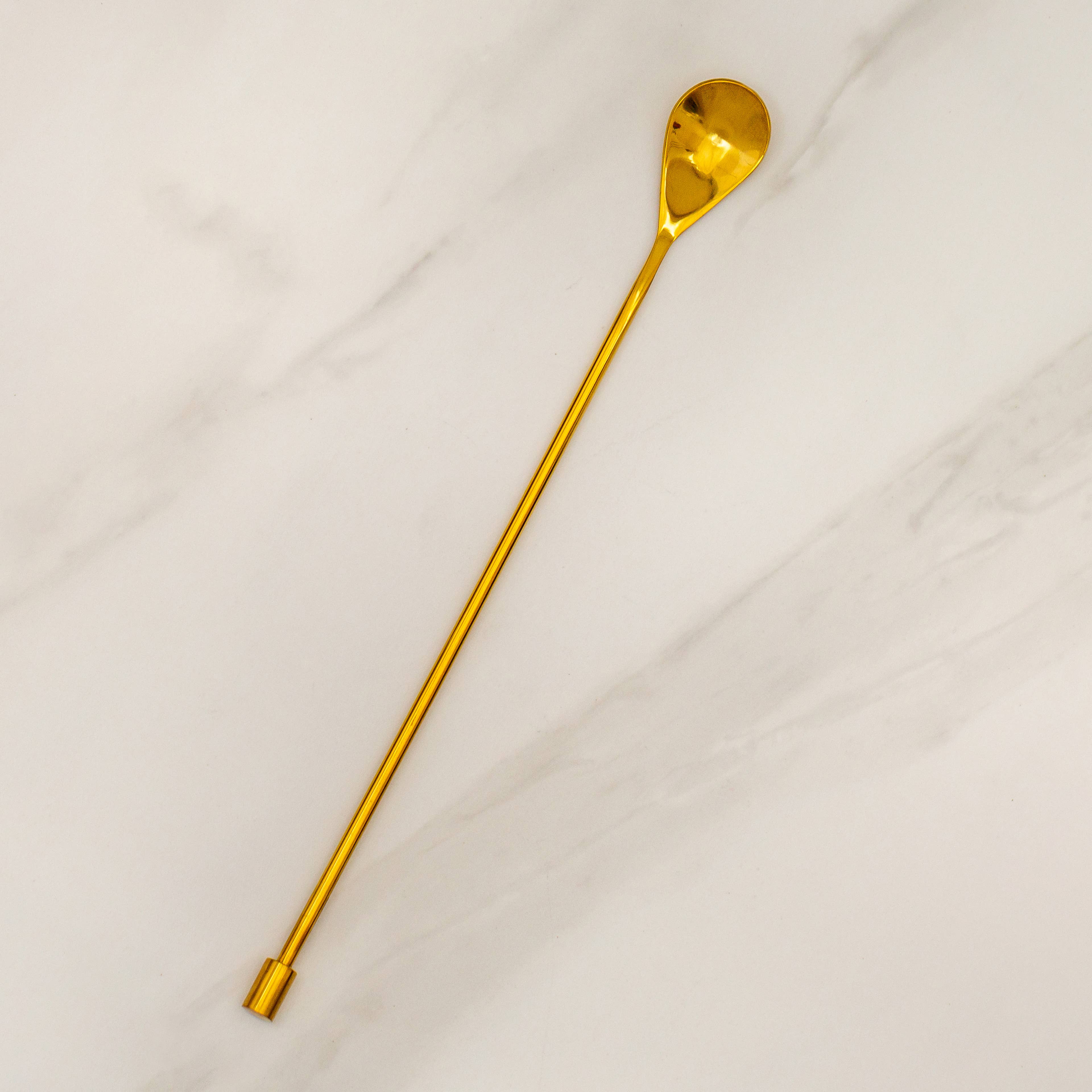 Bar Spoons (Smooth Handle, Set of 2), Gold - The BLVD