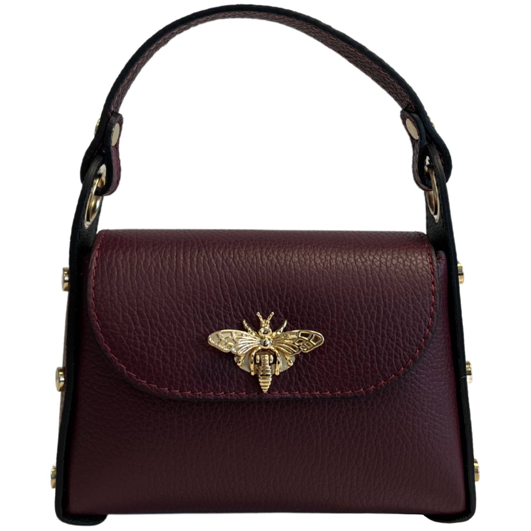 Mini Leather Bag w/Fly Closure