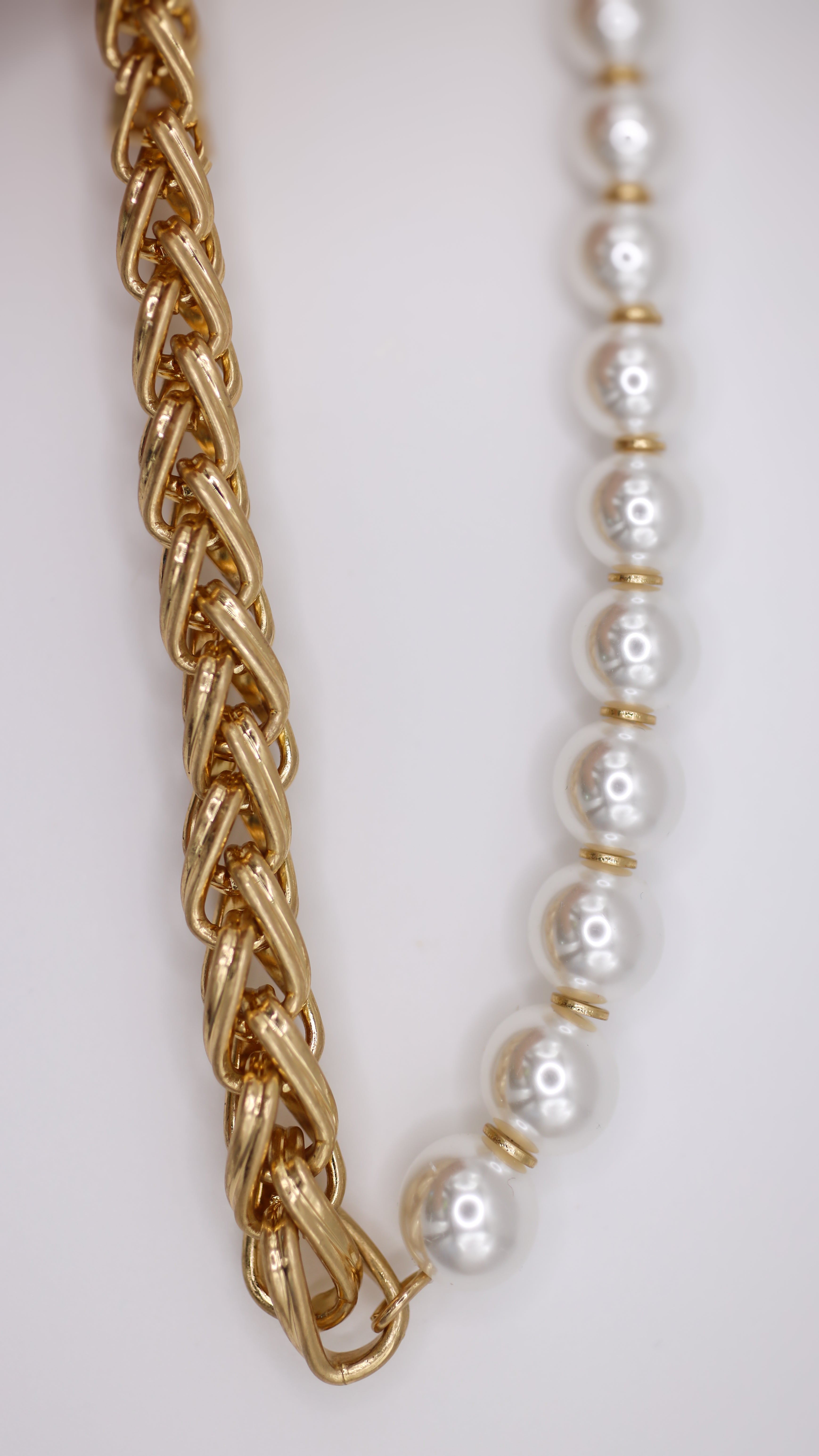 17” Half Chain and Pearl Necklace