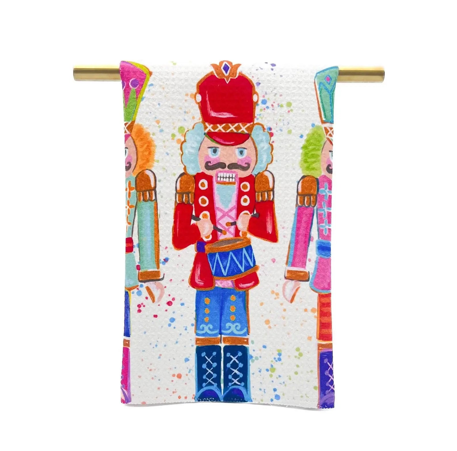 Colorful Nutcrackers Tea Towel - Christmas Hand Towel - The BLVD