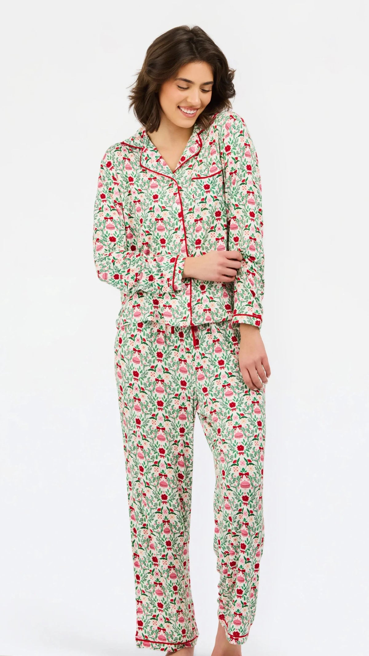 Long Sleeve PJs/Trimmed with Joy