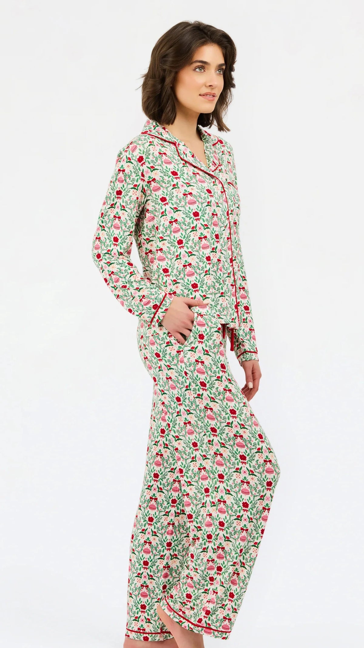 Long Sleeve PJs/Trimmed with Joy