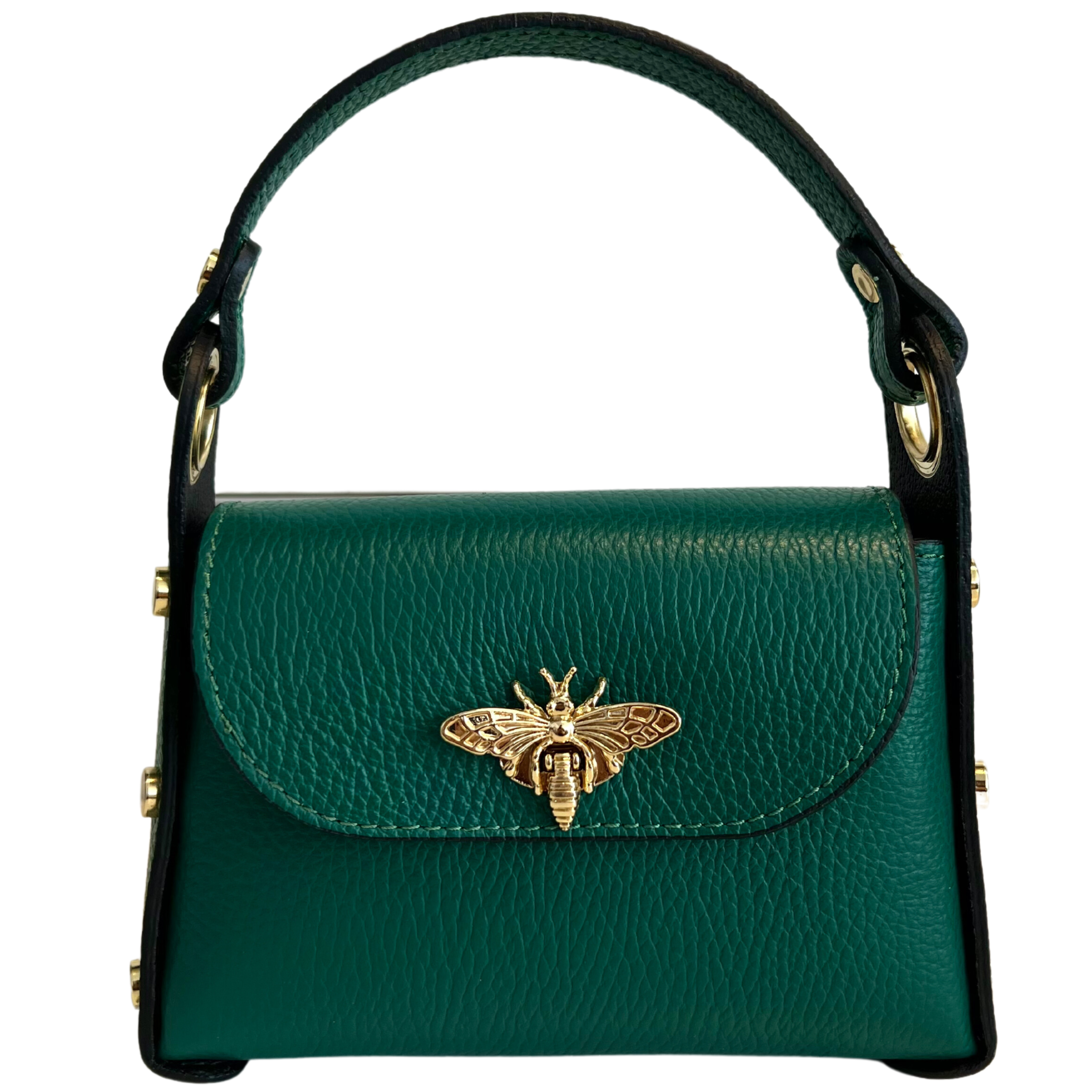 Mini Leather Bag w/Fly Closure