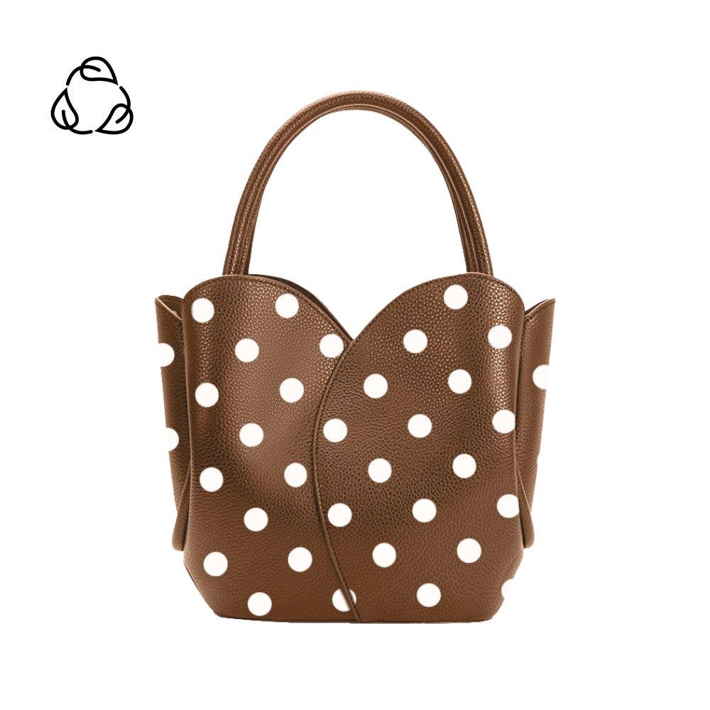 Tulip Chocolate Polka Dot Top Handle Bag
