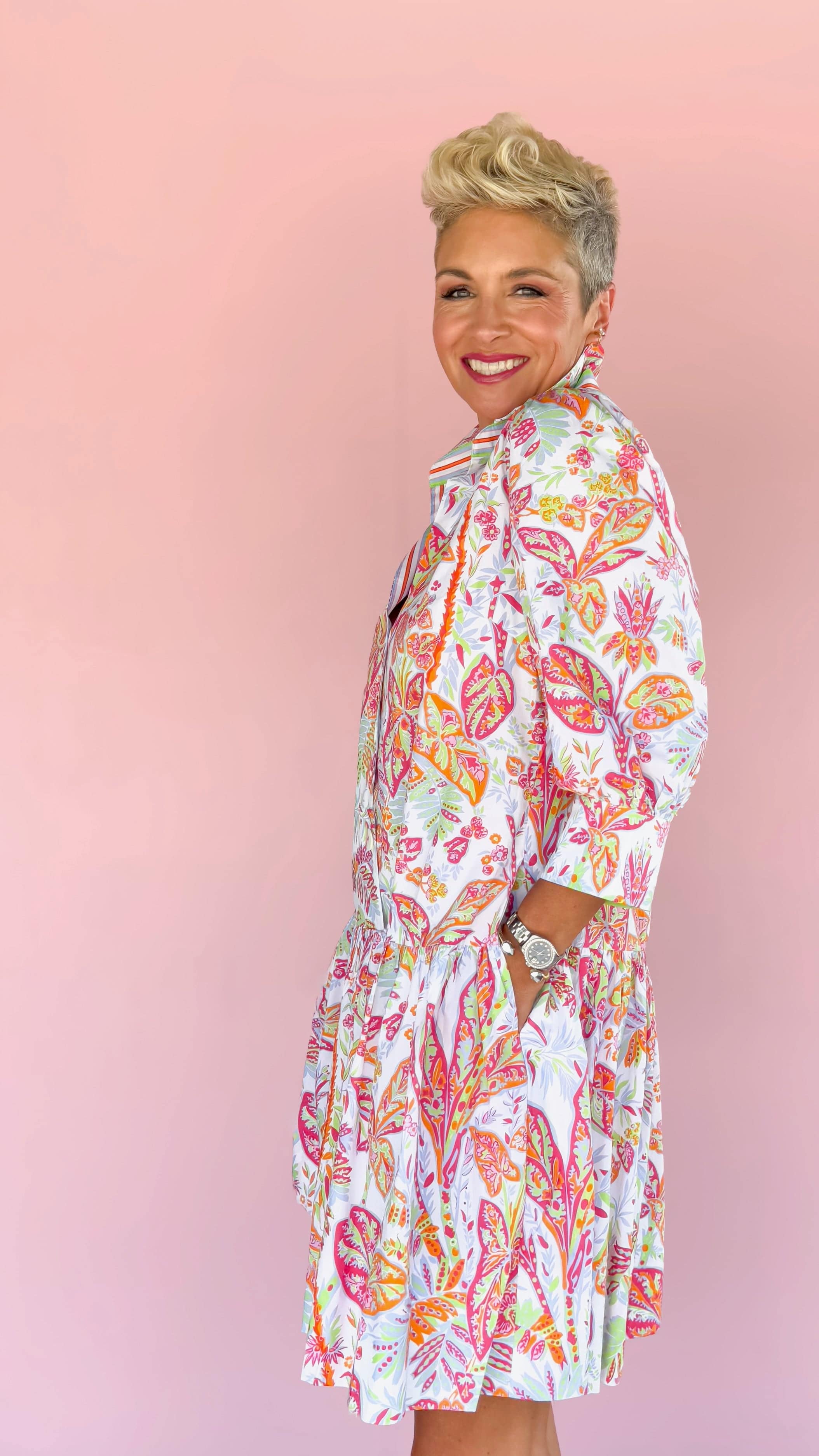 Vintage Vine Dress/Orange&Green - The BLVD