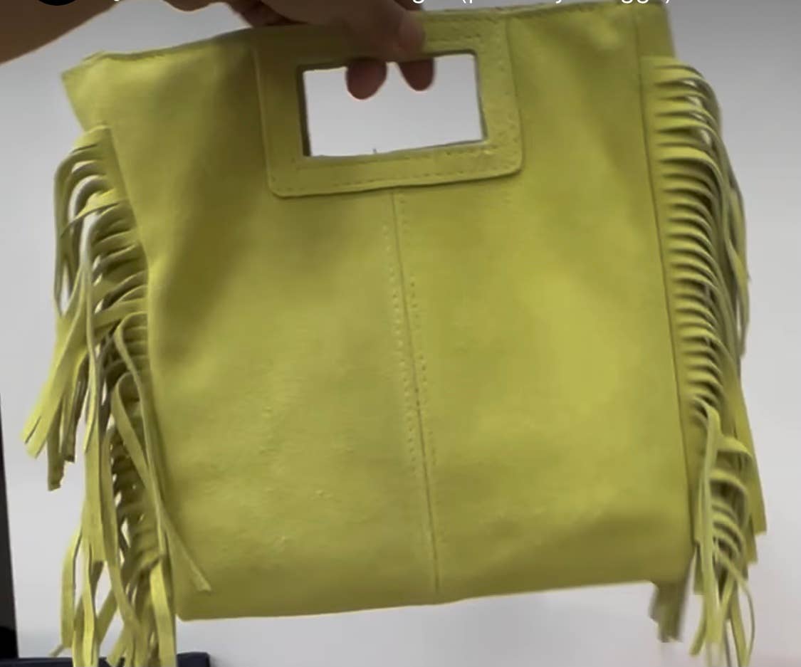 Italian Fringed Suede Crossbody Bag
