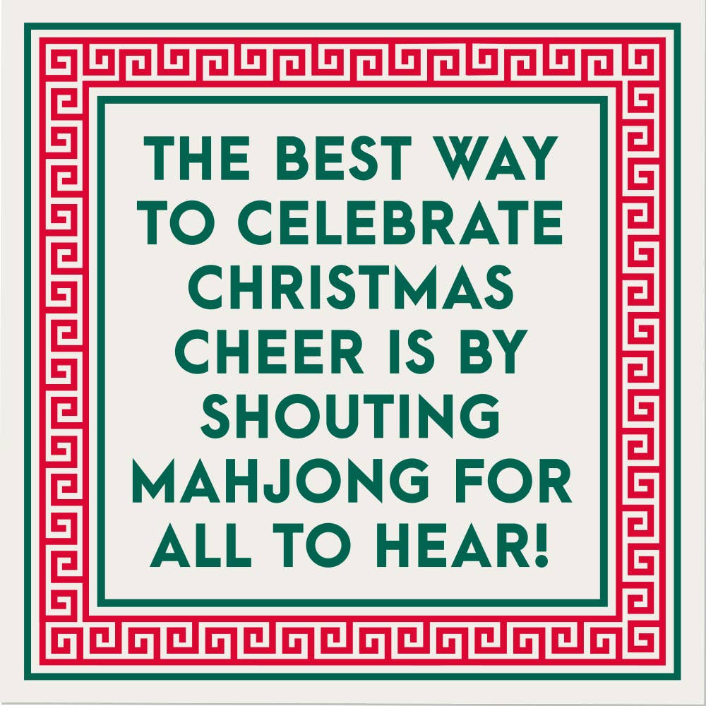 Shouting Mahjong holiday cocktail napkins, pack of 20, original product photo