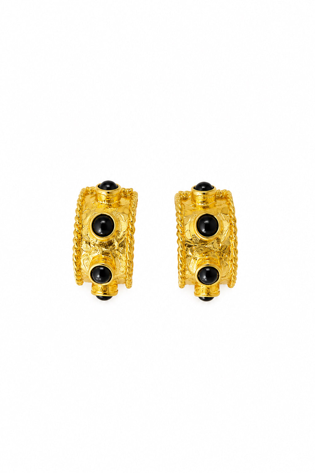 I R I & Studio 4 Stone Station Huggie Hoop Earrings, four-stone station huggies, full view