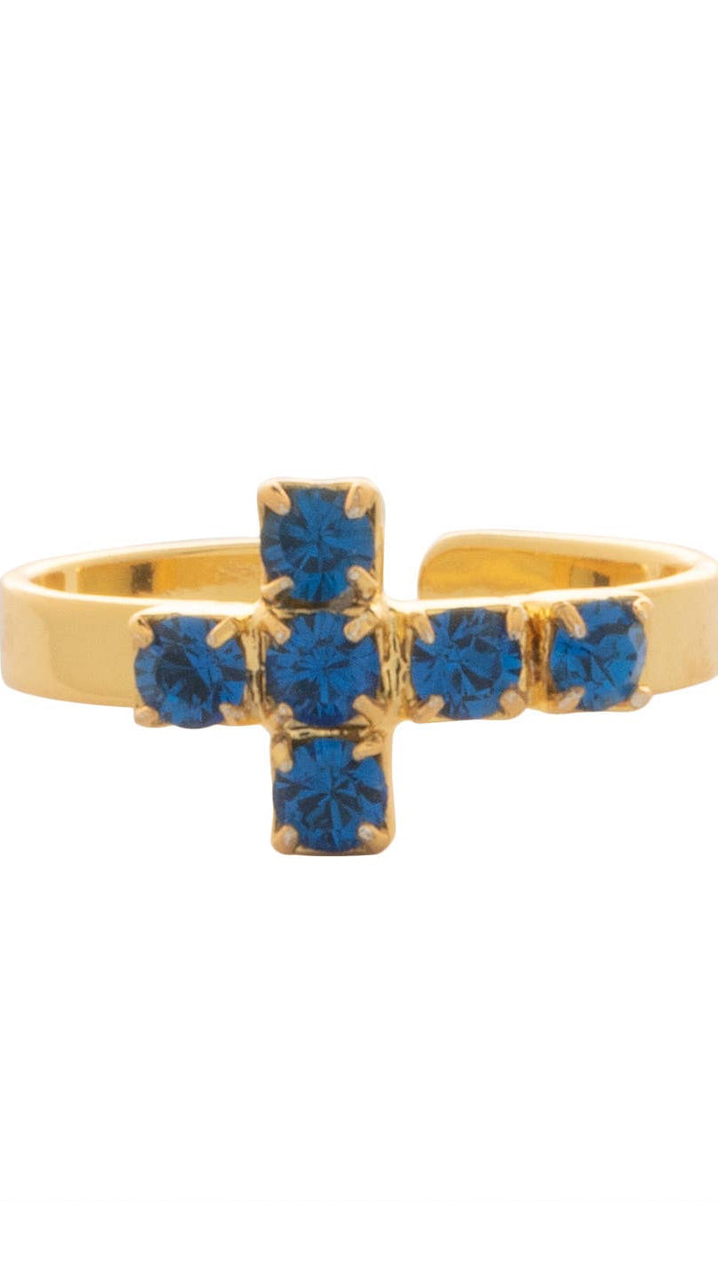 Carly Cross Band Ring