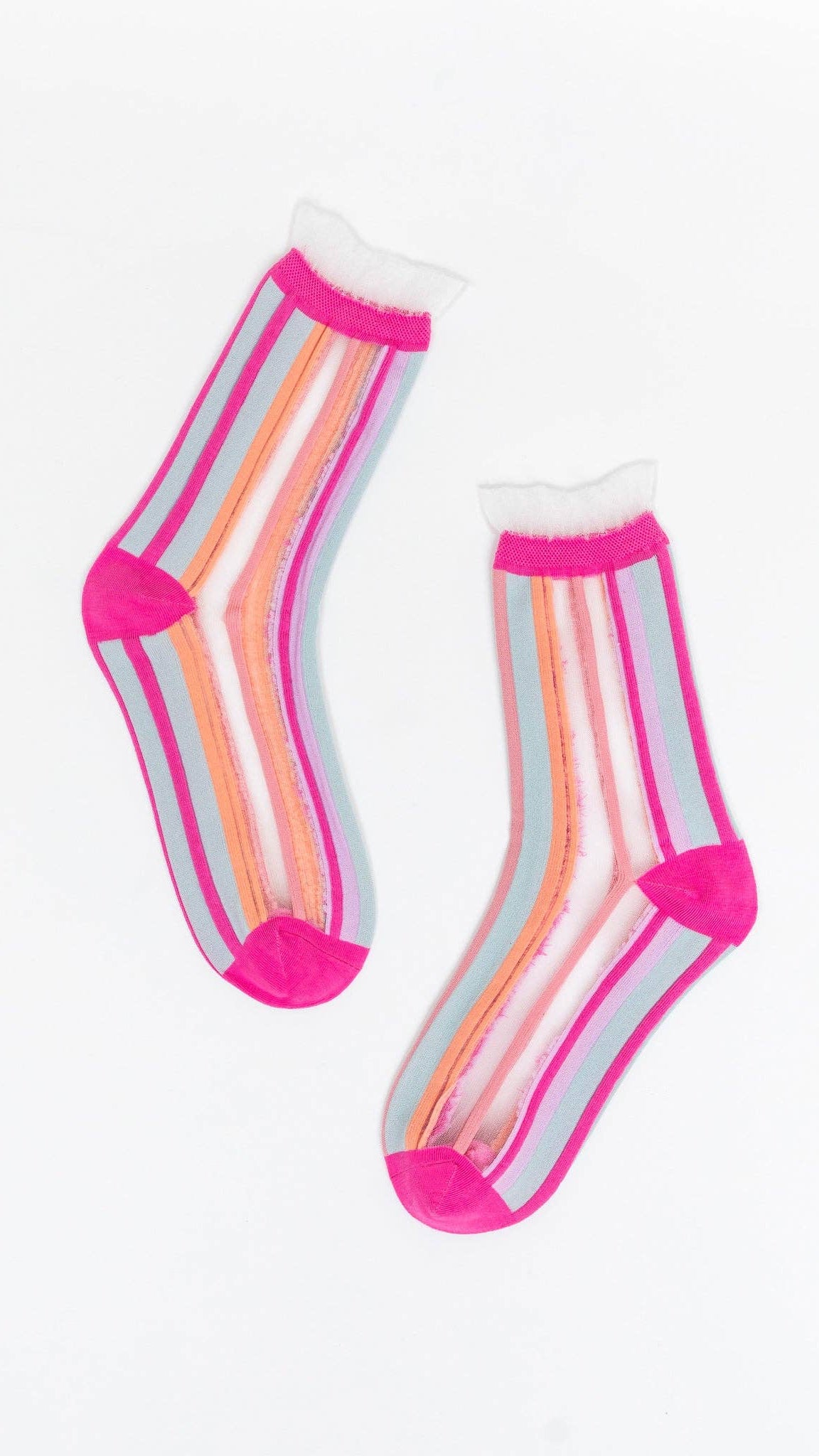 Candy Stripe Ruffle Crew Sock - The BLVD