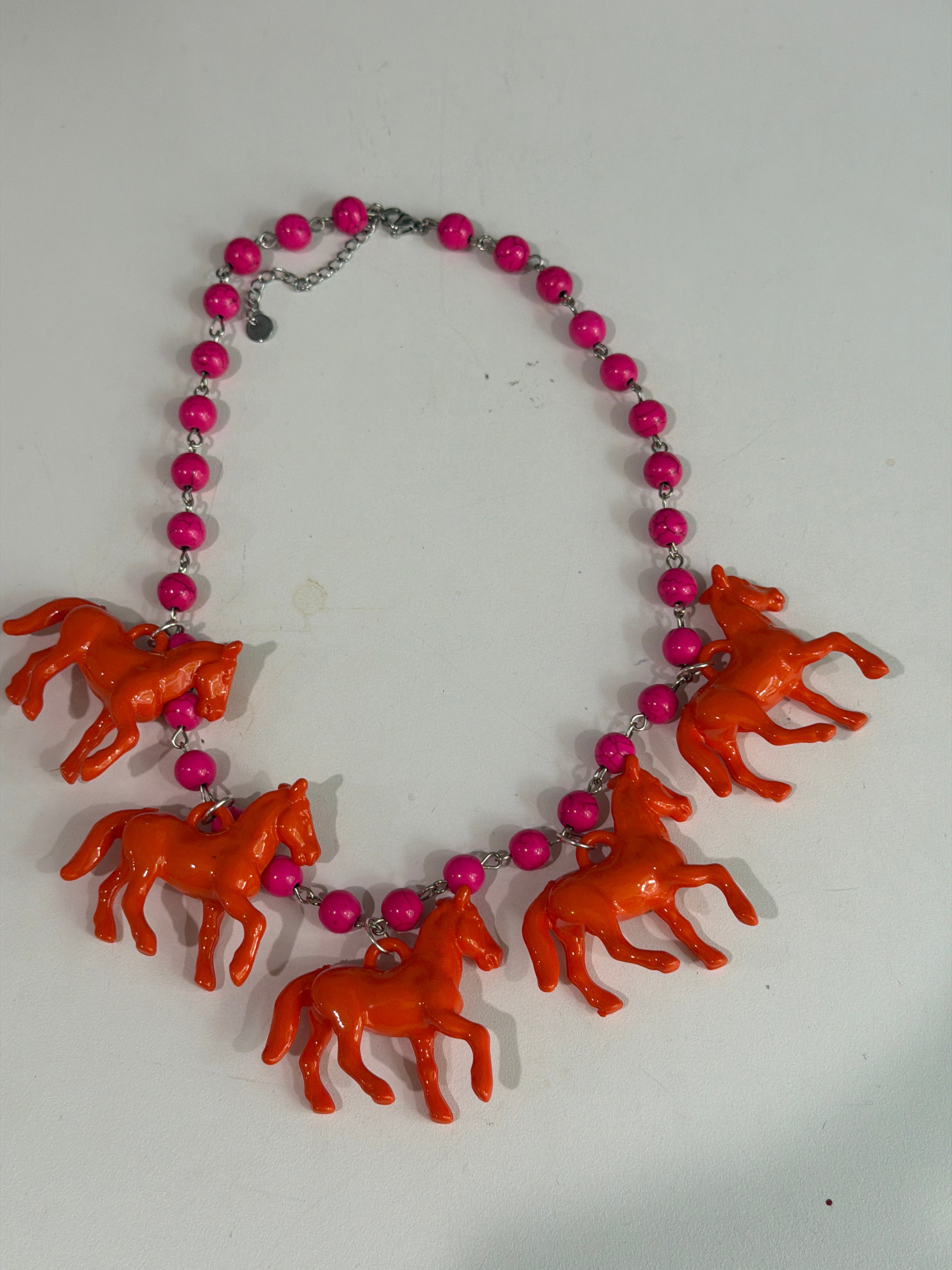 Small Bead Horse Necklace