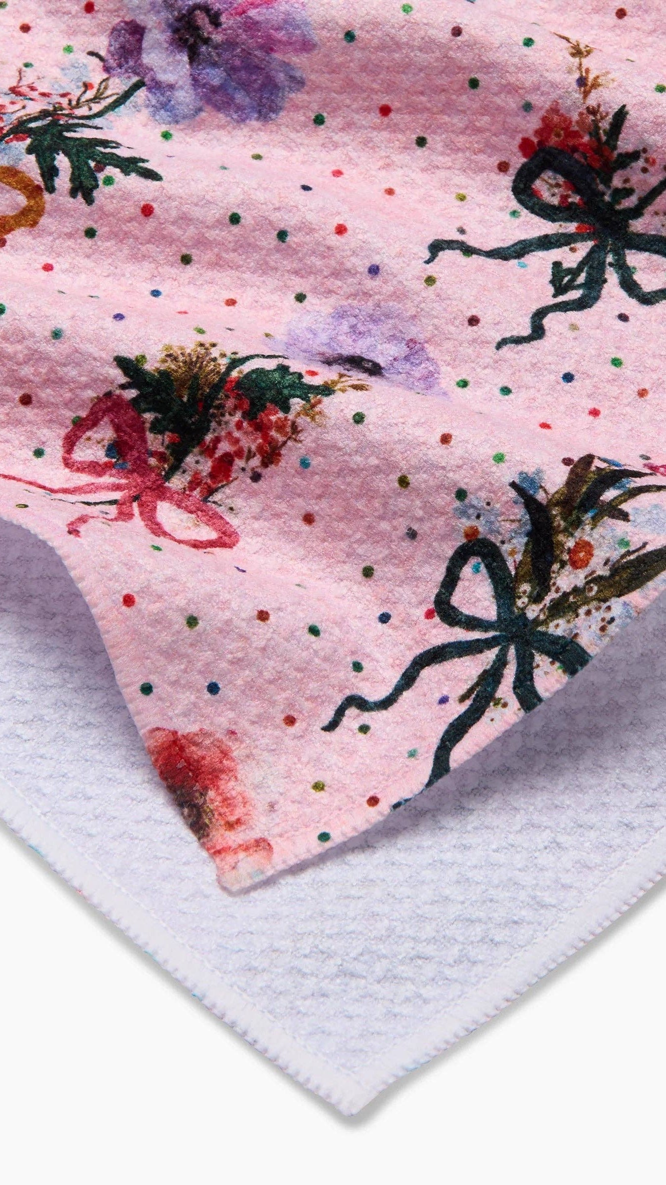 Bows and Dots bar towel product photo - detail view - BLVD Boutik