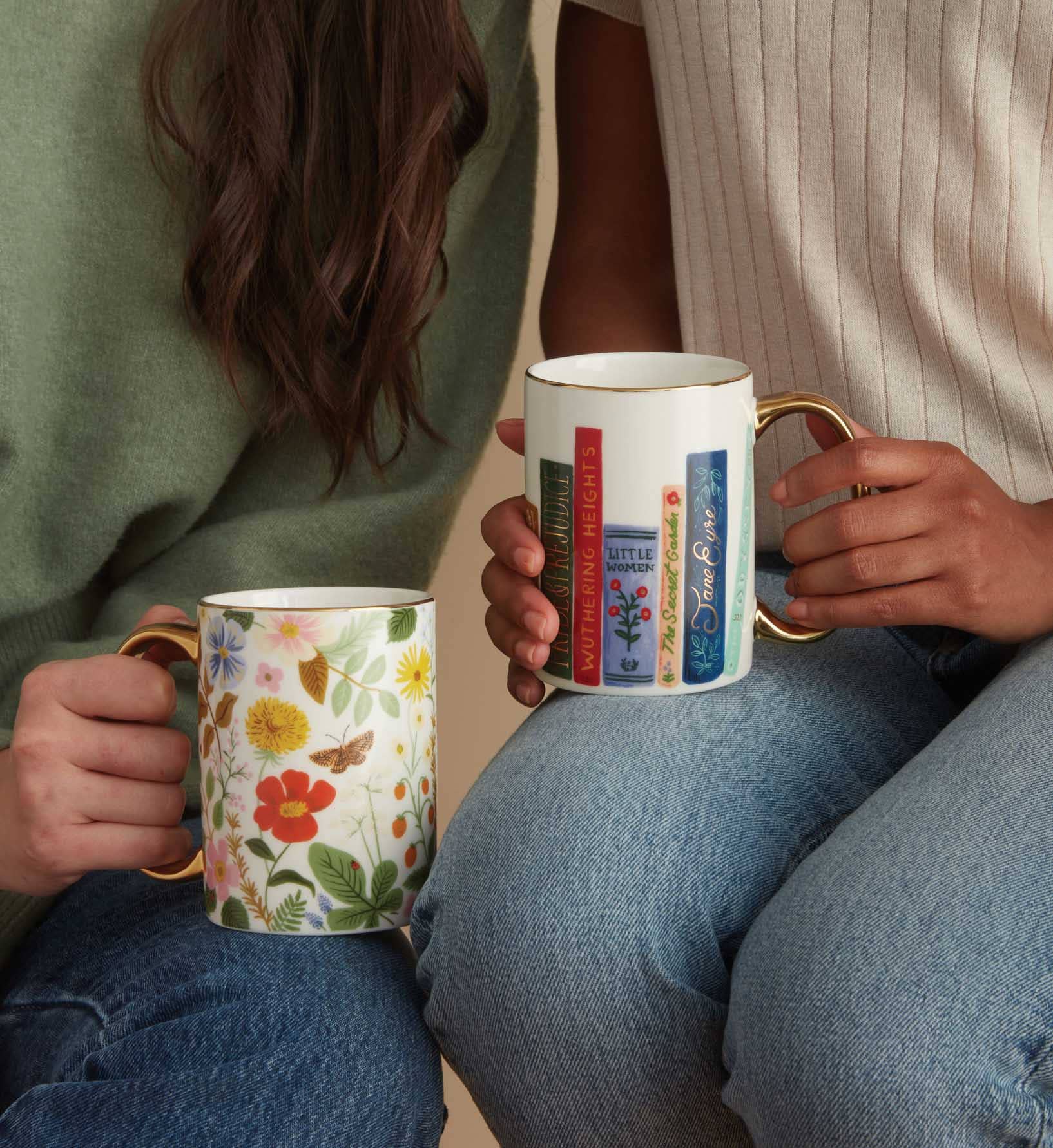 Book Club porcelain mug product photo - styled view - BLVD Boutik