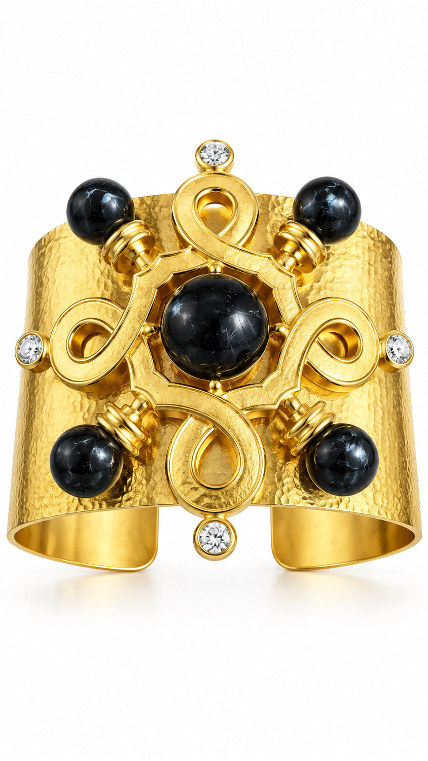 I R I & Studio Bold Statement Cuff, statement cuff bracelet, front view