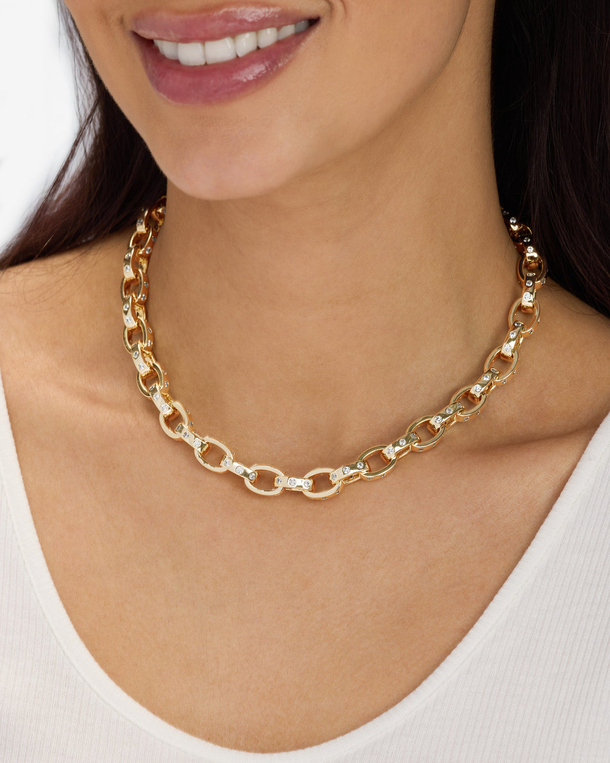 Ashley Chain Link Necklace 9mm reversible detail
