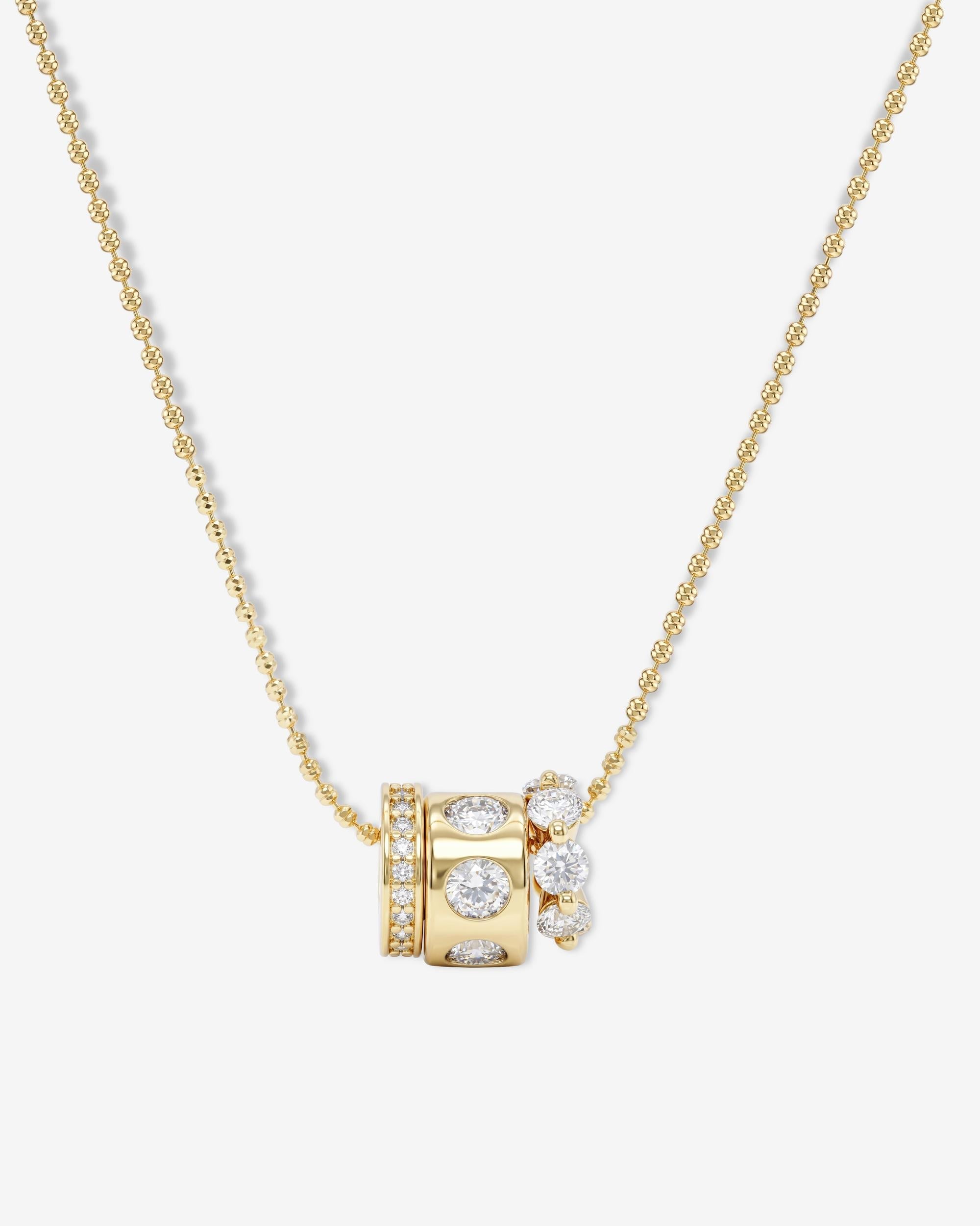 Melinda Maria Ashley Topanga Necklace in gold with simulated diamond pendant