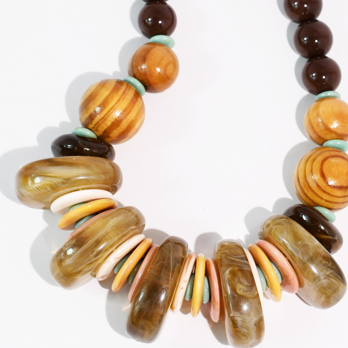 Autumn Dreams Necklace brown and amber beads, alternate view