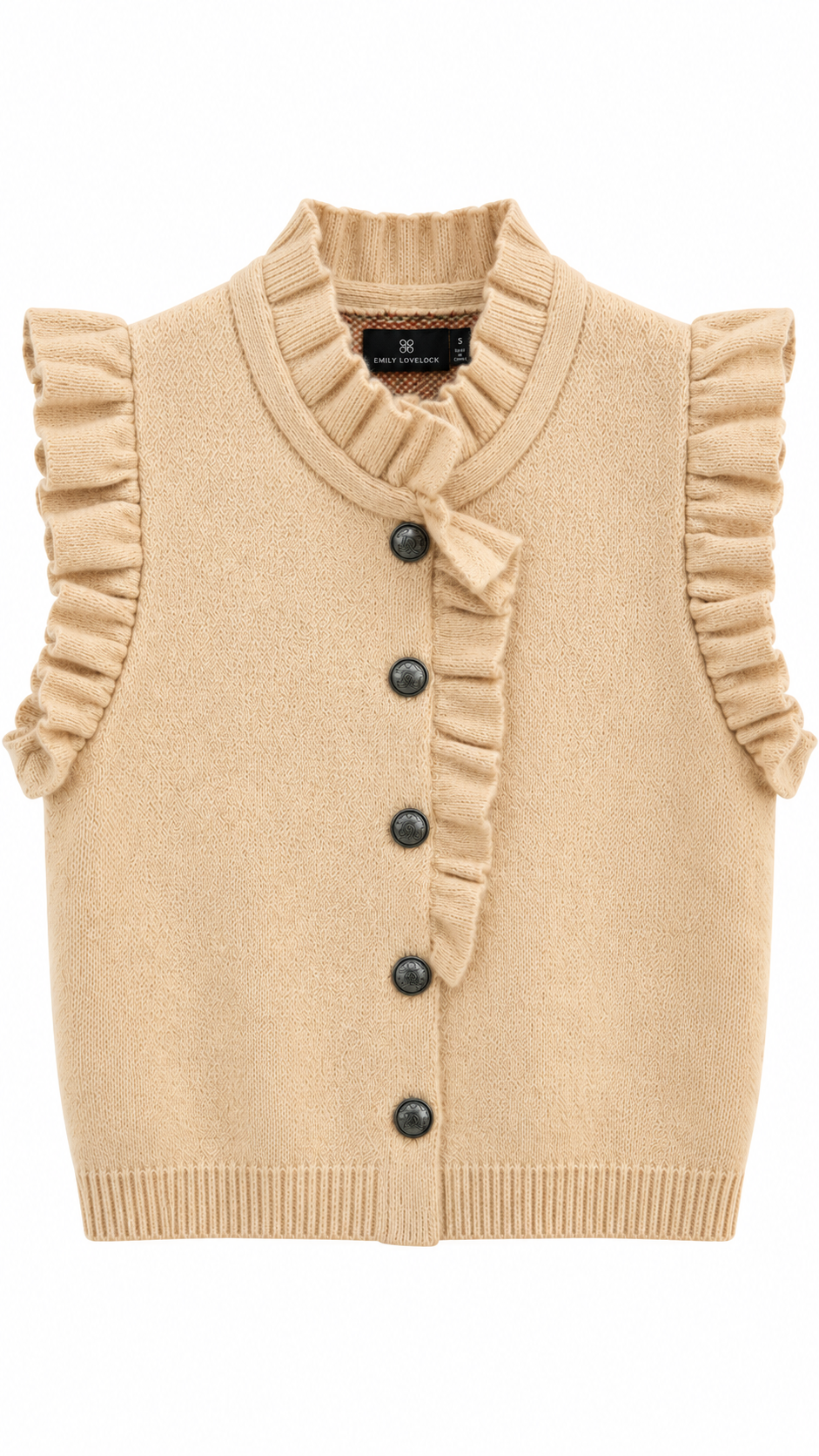 Meg Sleeveless Cardigan/Taupe