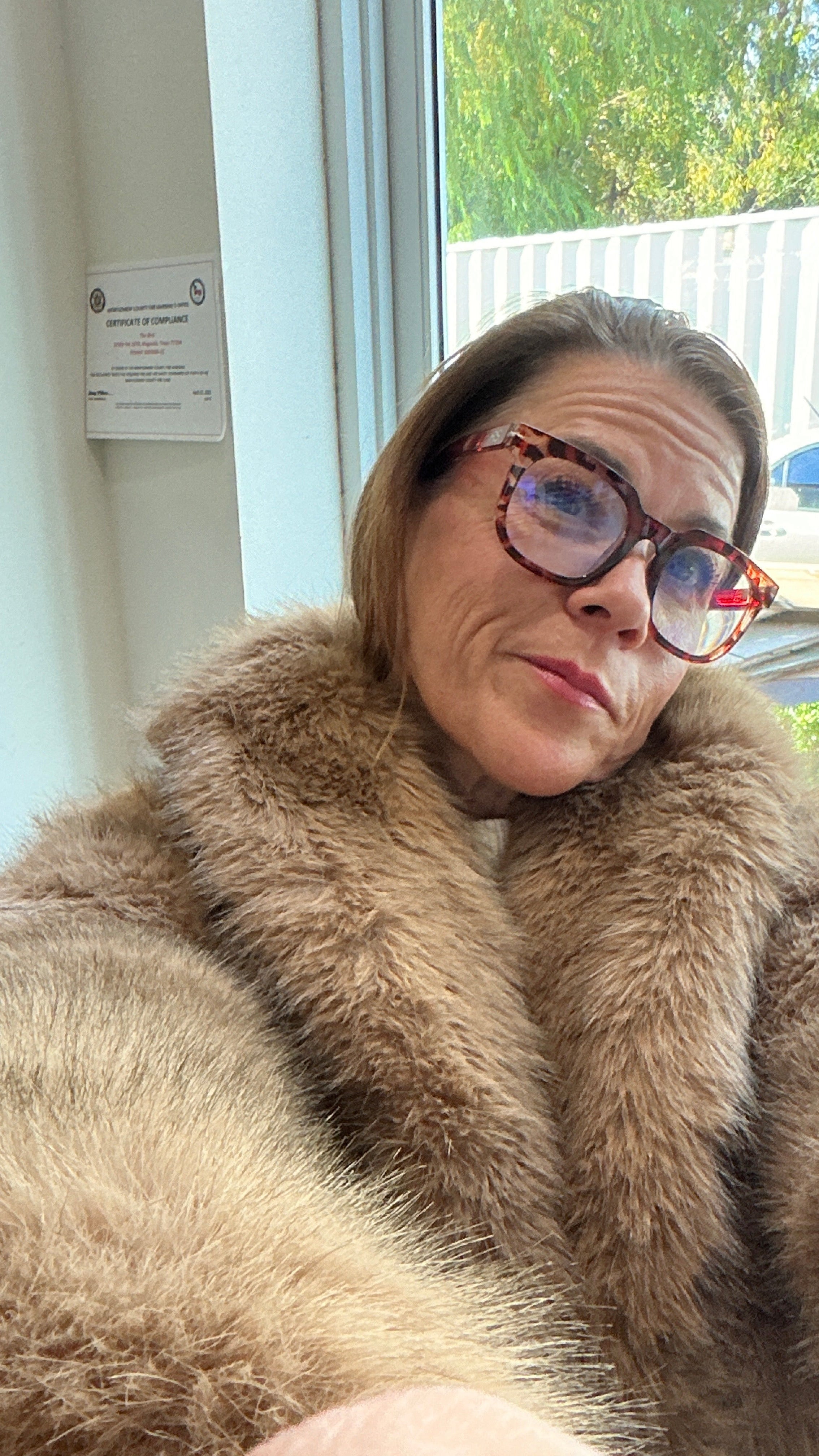 Logan Faux Fur Coat/Tan