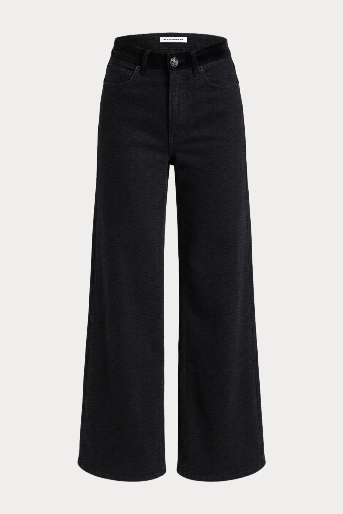 Velvet Side Stripe Palazzo Jeans/Black