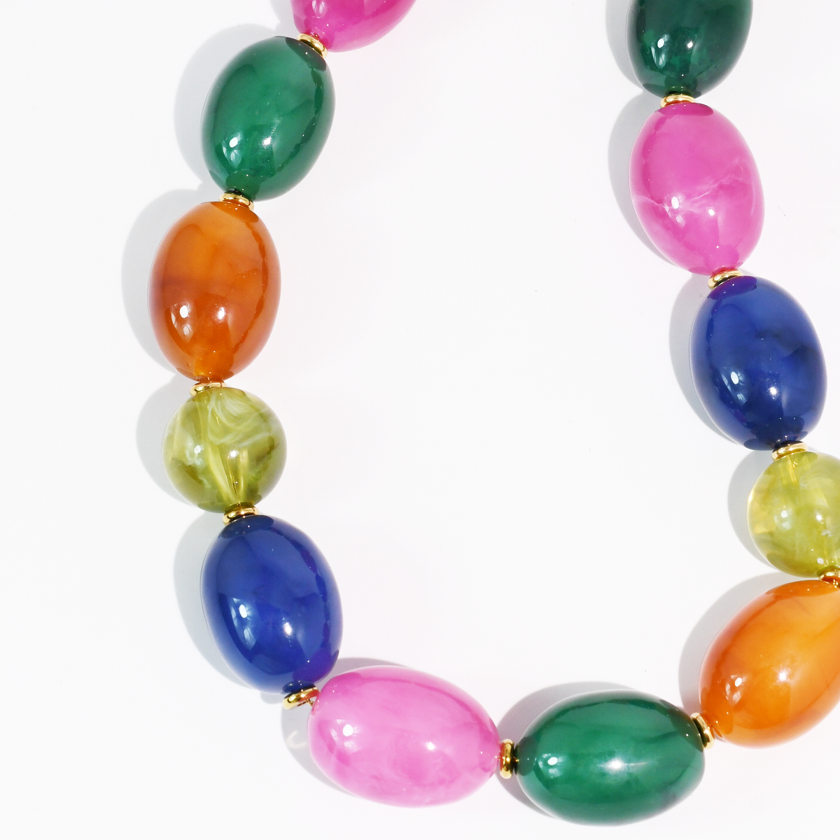 Glow Jewels Necklace colorful oversized glossy beads, alternate view