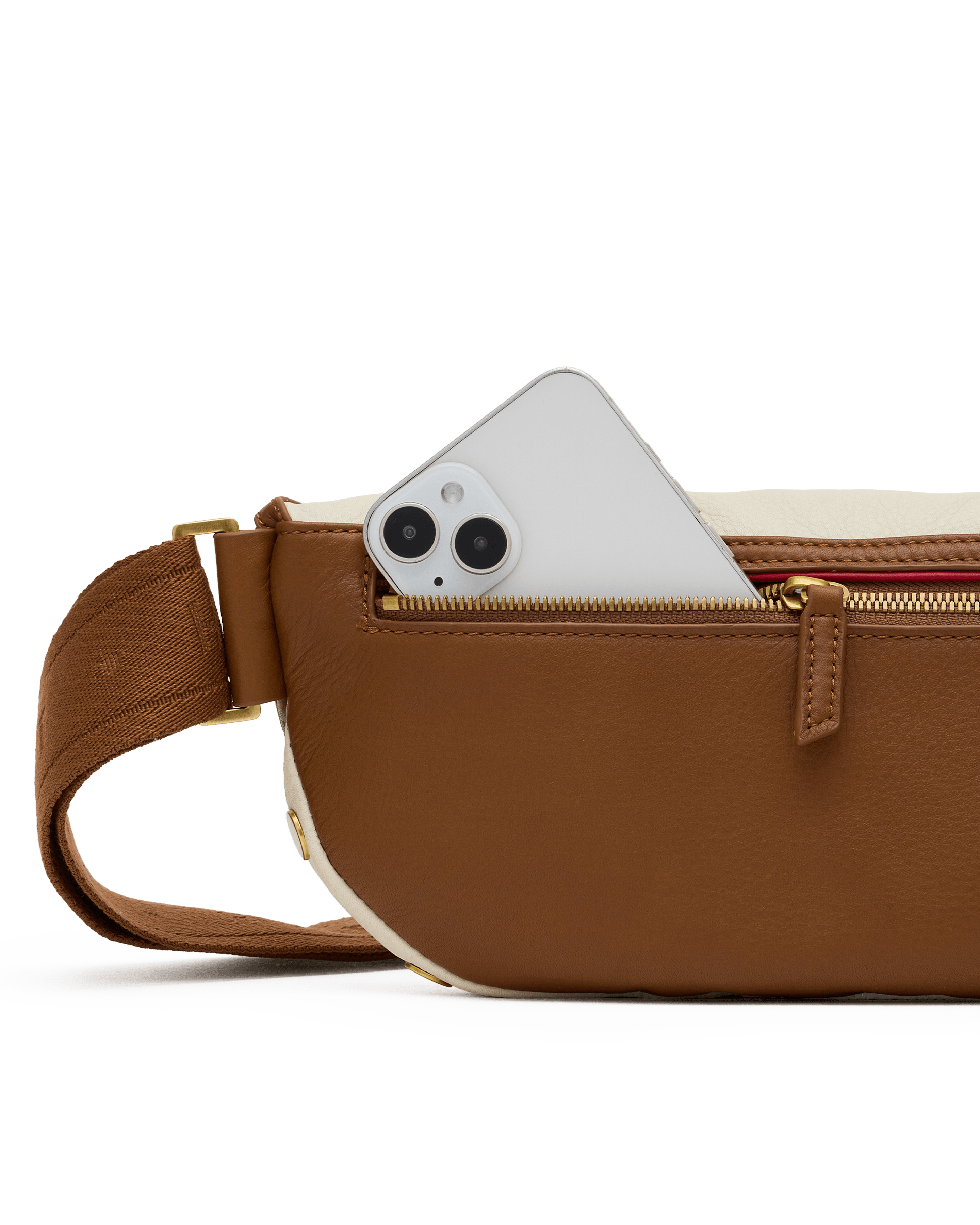 Hammitt Charles Crossbody Medium in West End, back zipper detail
