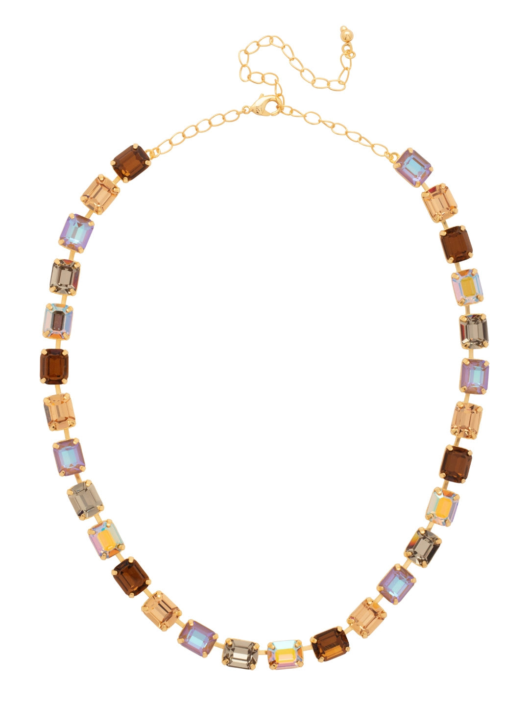 Honey Bourbn Emerald Cut Tennis Necklace - The BLVD