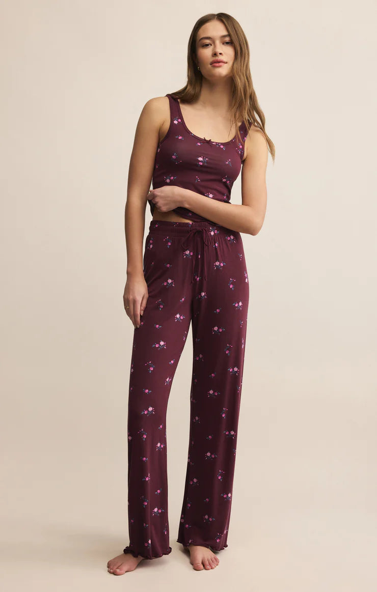 Shania Ditsy Tank/Merlot