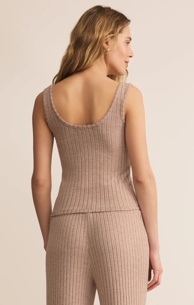 Double Scoop Ribbed Tank/Coffee