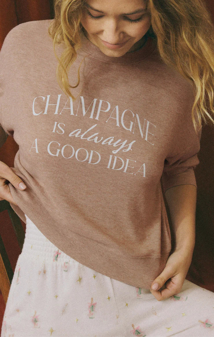 Champagne Long Sleeve Top/Mocha