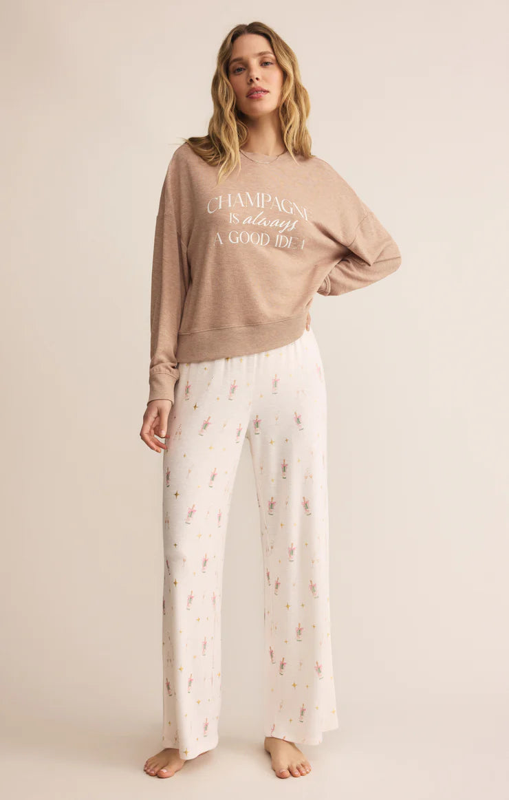 Champagne Long Sleeve Top/Mocha