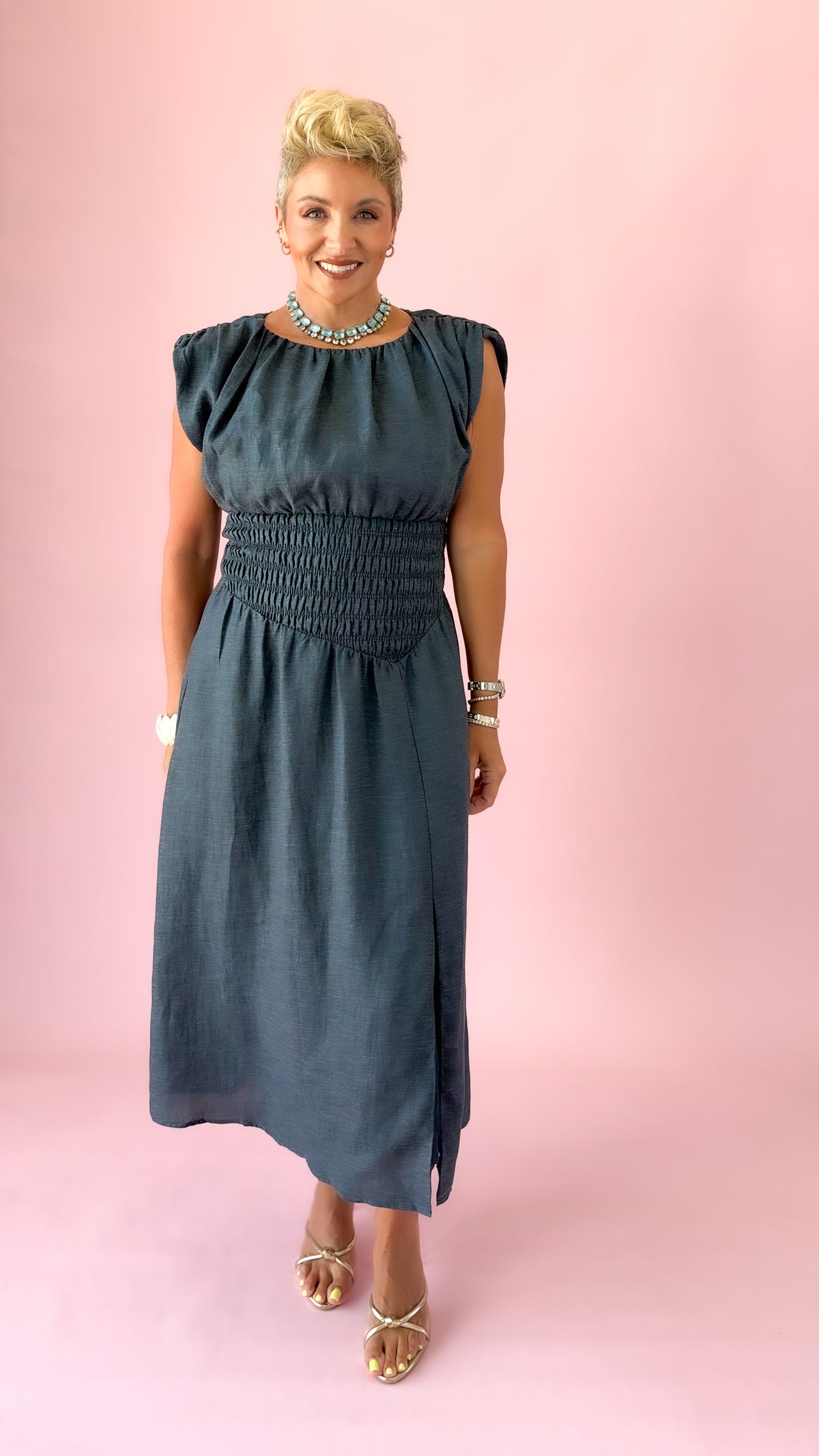 Daria Midi Dress/Denim