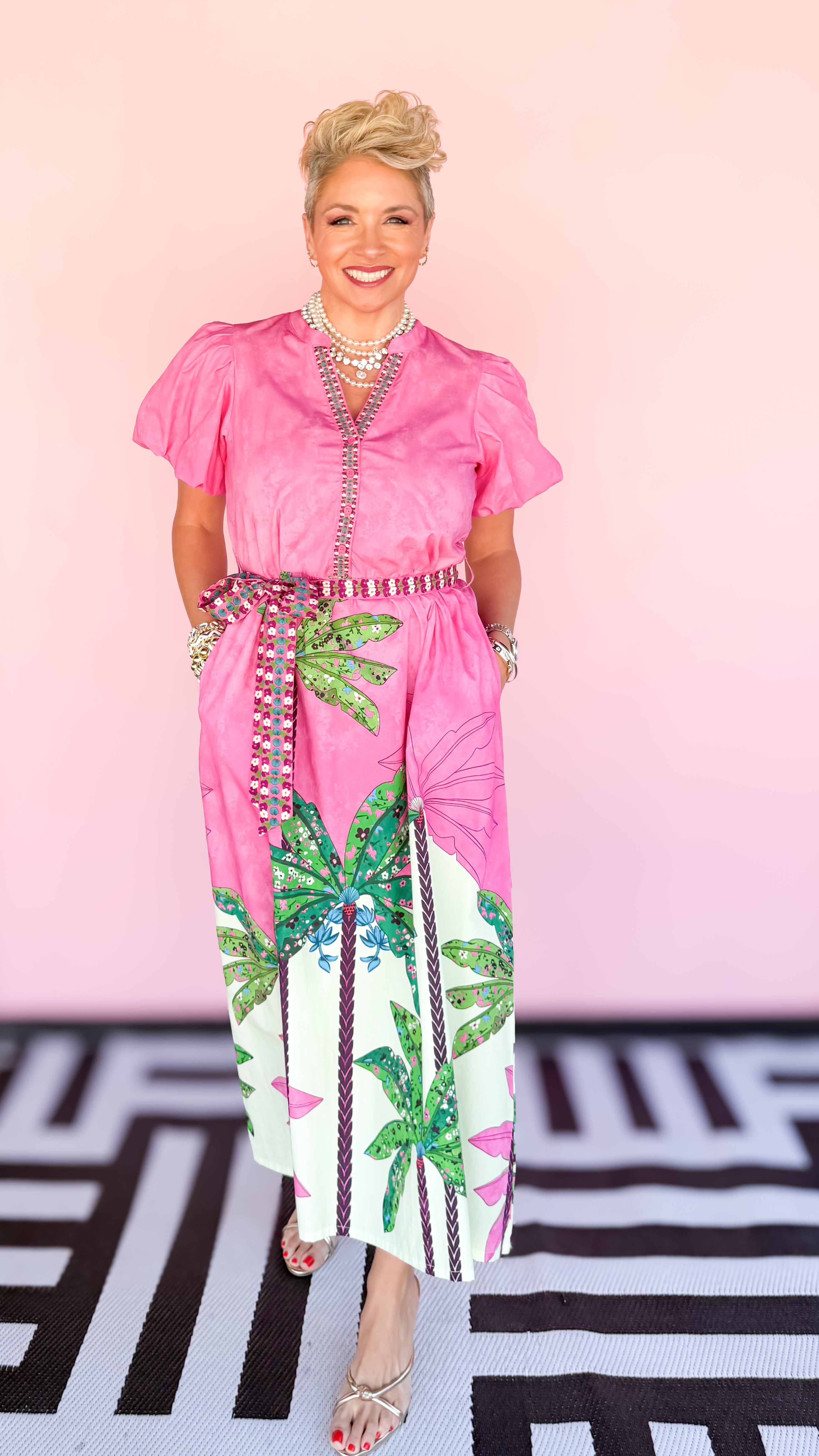 Pink Tropics Midi Dress - The BLVD