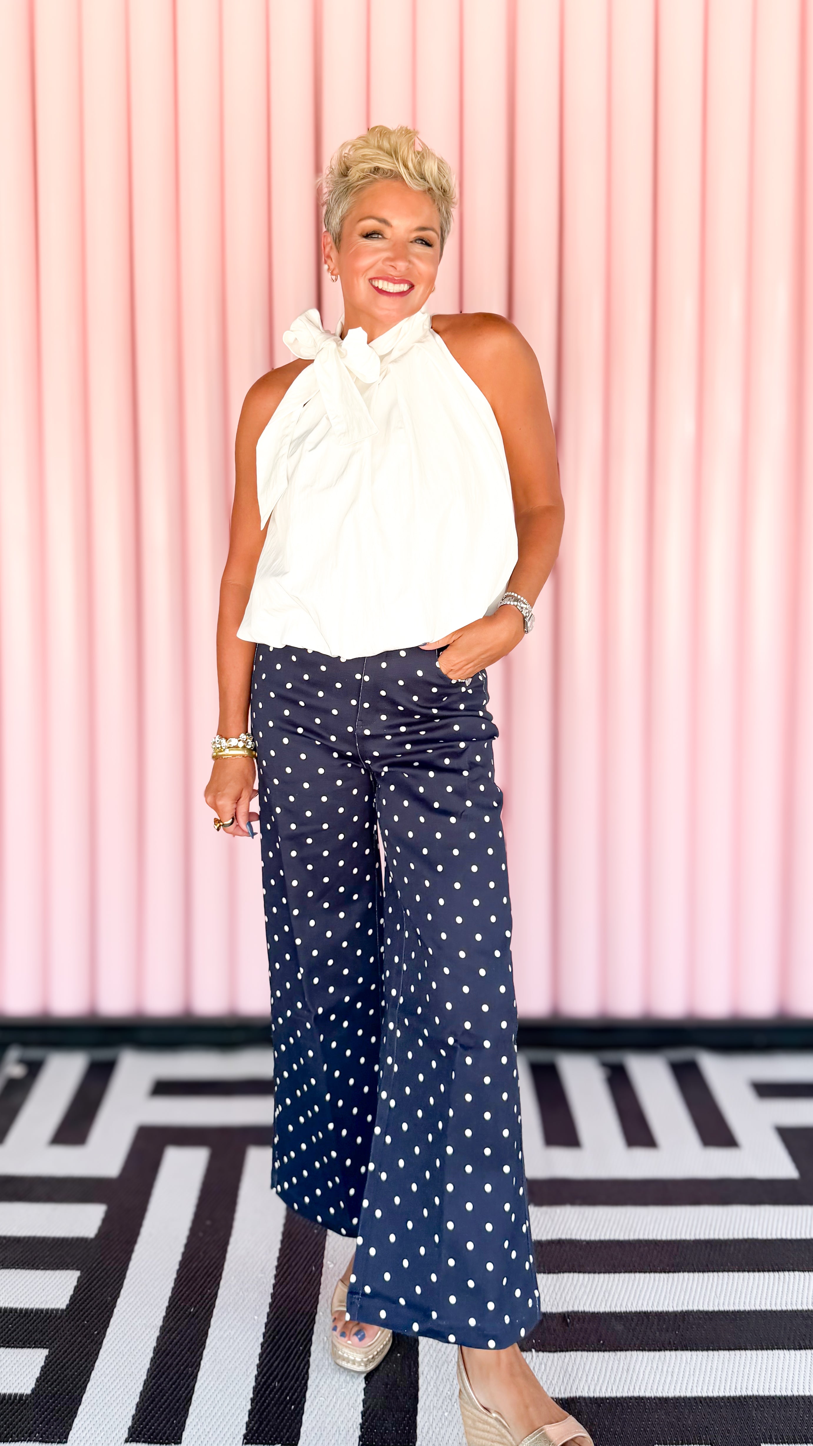 Patsy Polka Dot Jeans/Navy