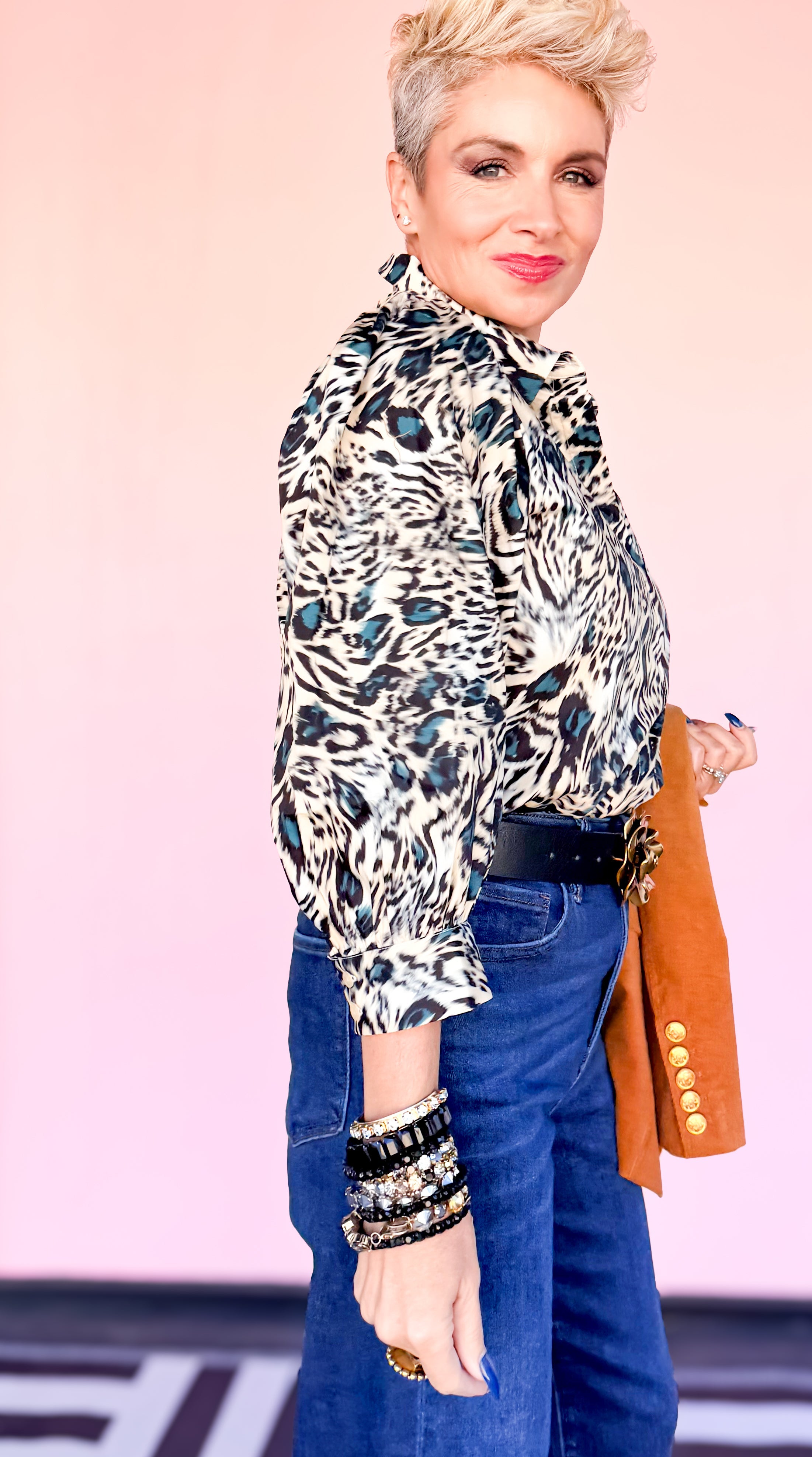 Lawson Animal Print/Cream&Blue