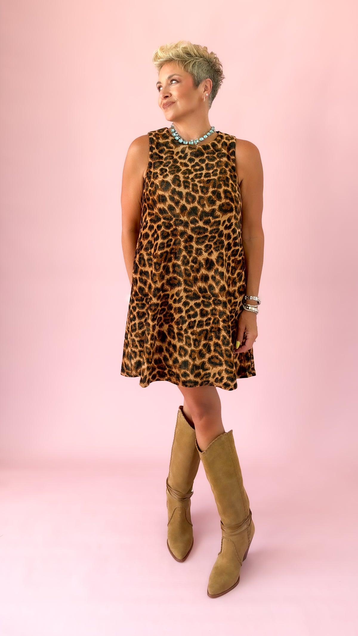 Velvet Leopard Sheath Dress