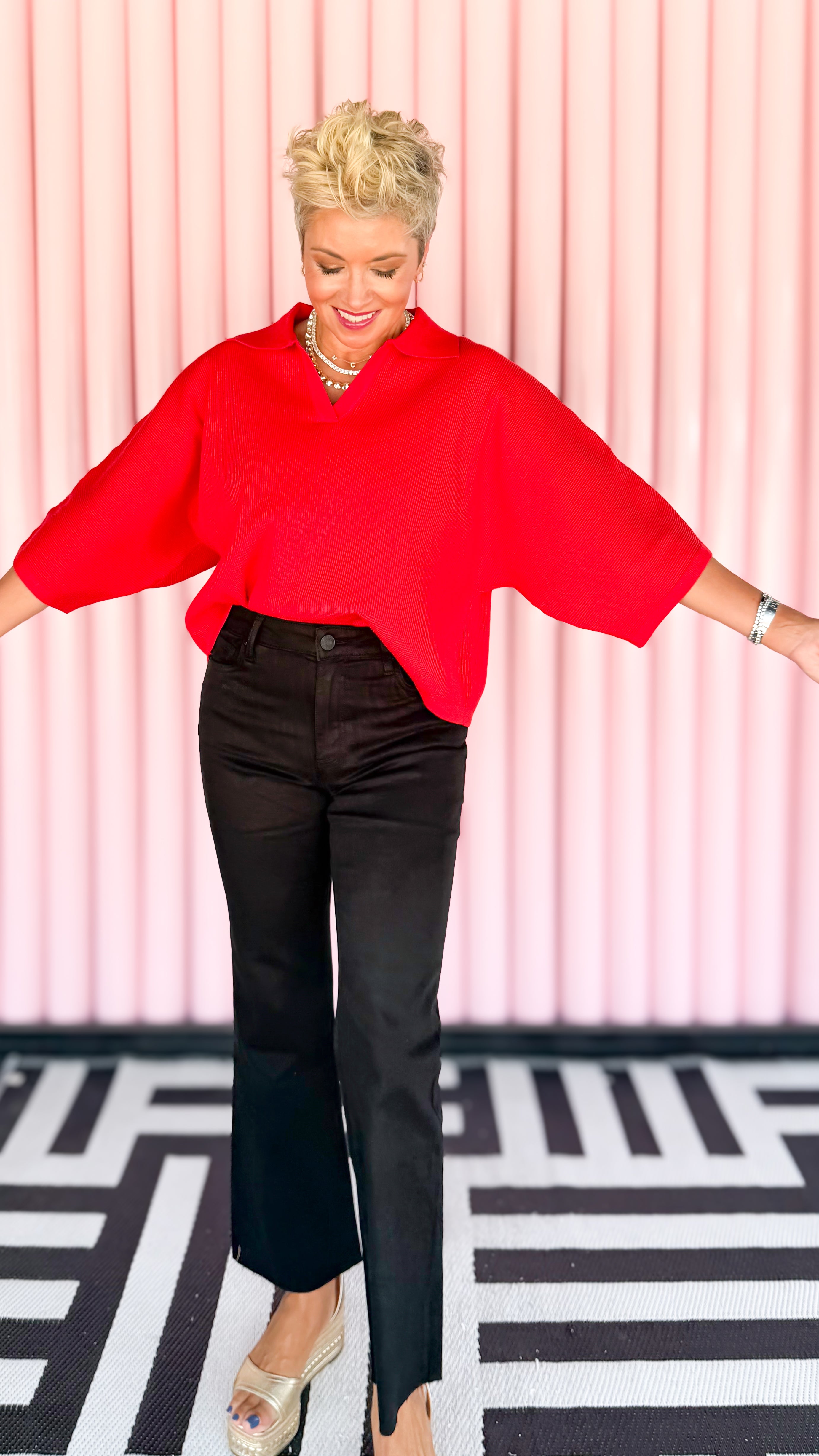 Cynthia Oversized Sweater/Red
