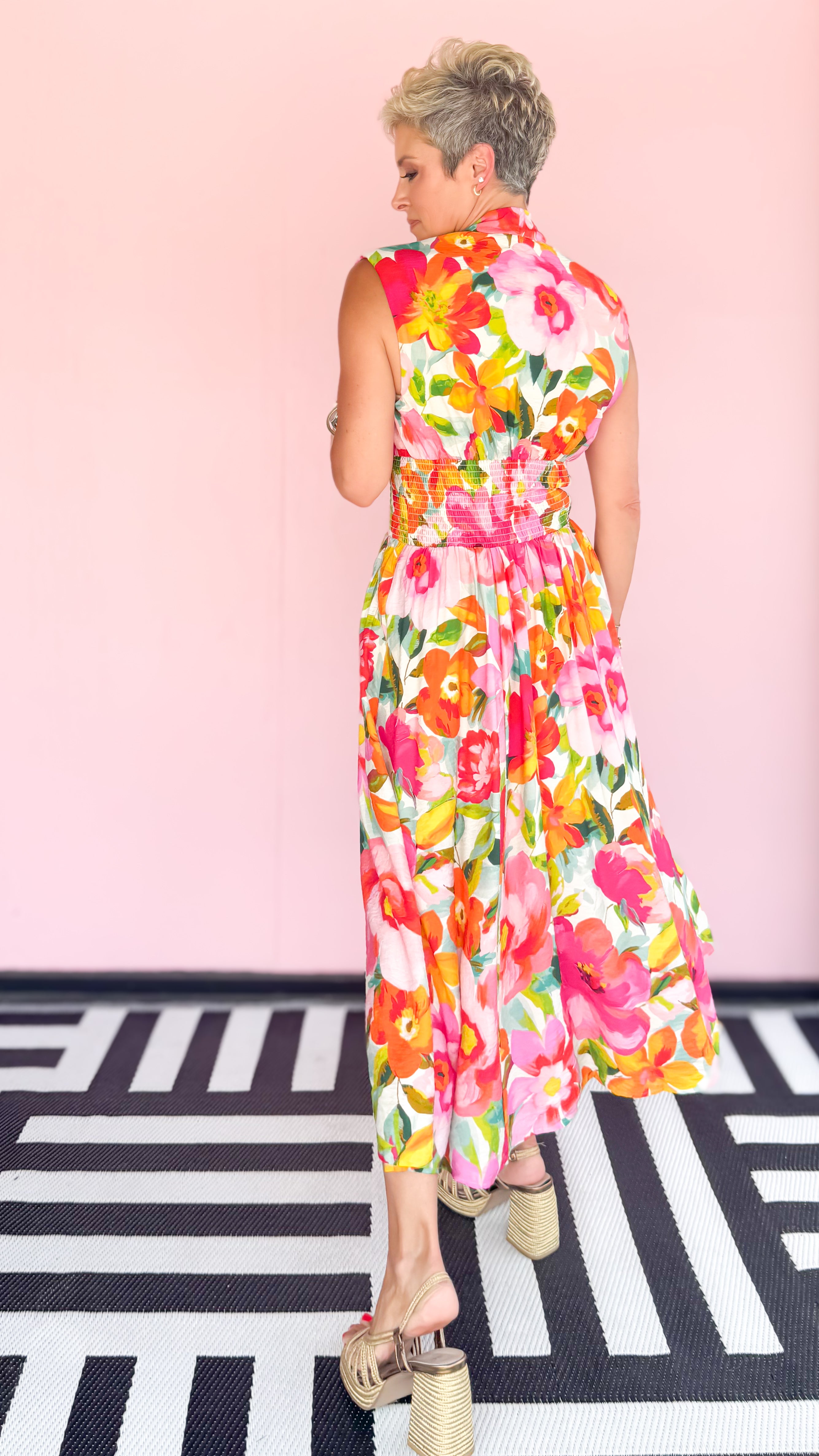 Zip Front Midi Dress