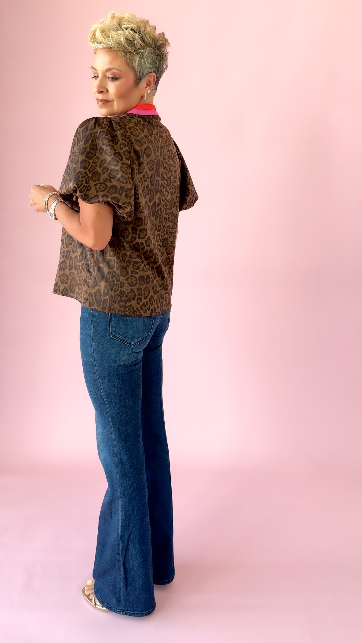Cheetah Puff Sleeve Top